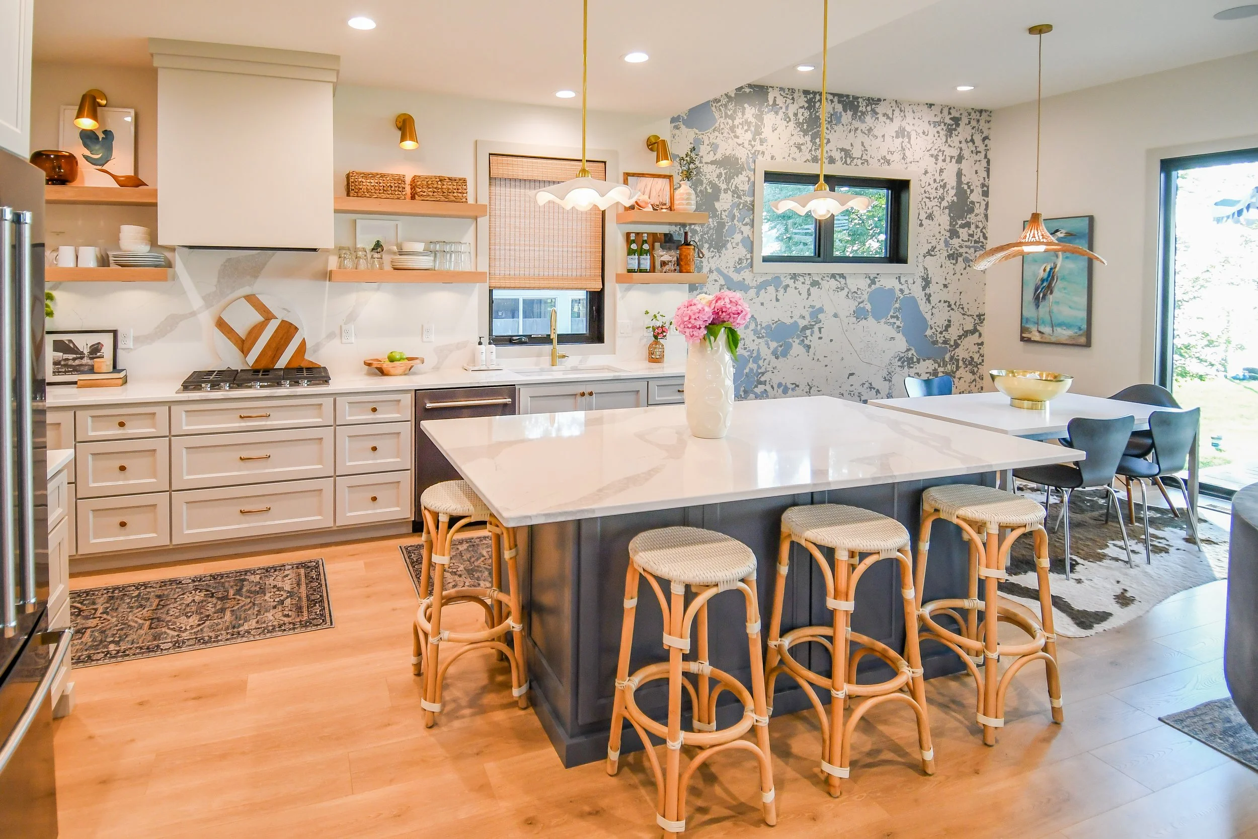 Little Pine Lake: Custom Nautical Chart Wallpaper on Suede