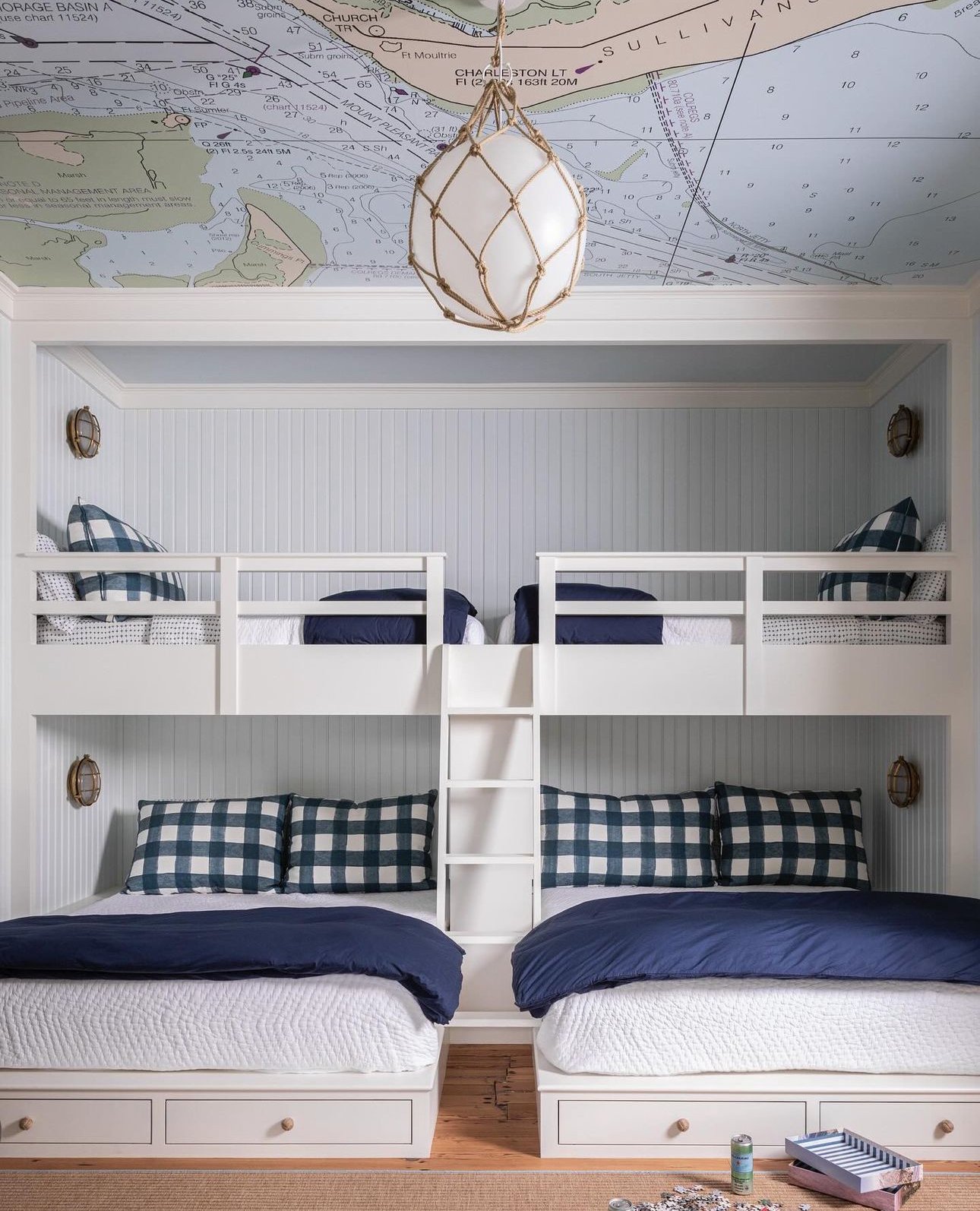 The Fifth Wall: Custom Nautical Chart Wallpaper for Ceilings