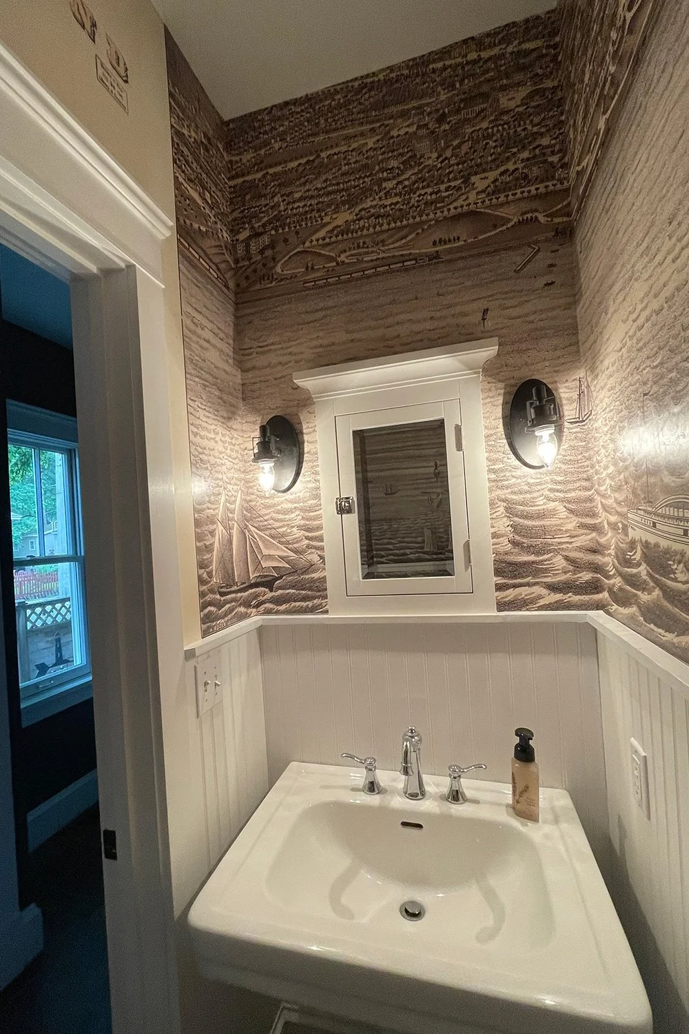Nautical Bathroom & Powder Room Gallery — Nautical Chart Wallpaper The ...