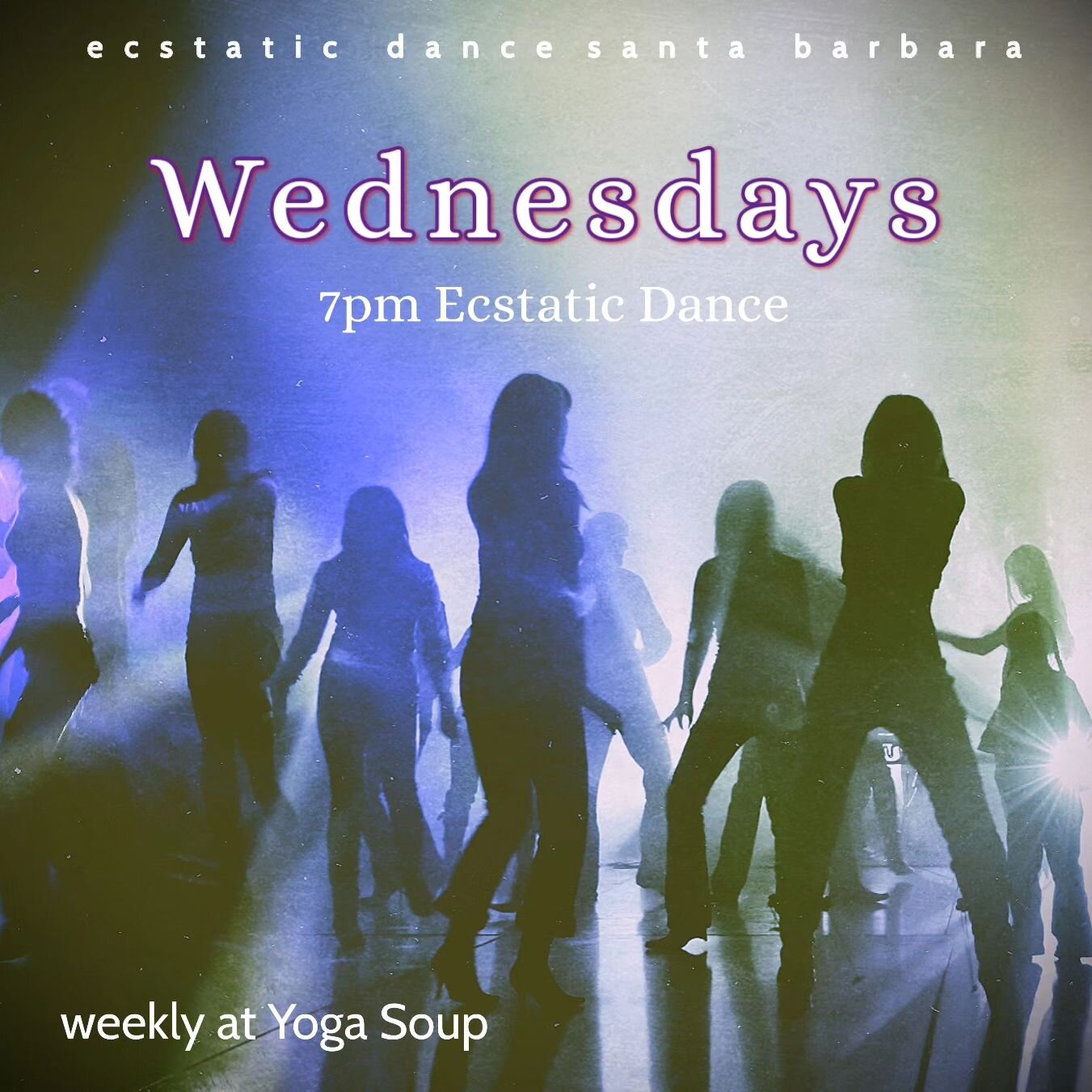 We take our wild Wednesday ecstatic dance INDOORS to Yoga Soup at 7pm starting 1/24/24 as our beloved grass is allowed to winter and restore itself over the next few months.

We will keep you posted about our return to the beach but for now you can e