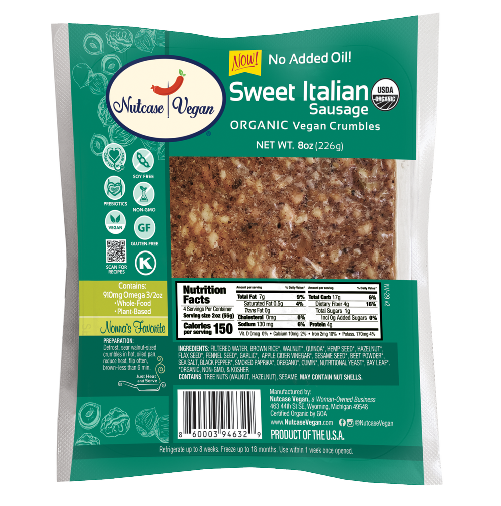 Organic Sweet Italian Crumbles — Nutcase Vegan