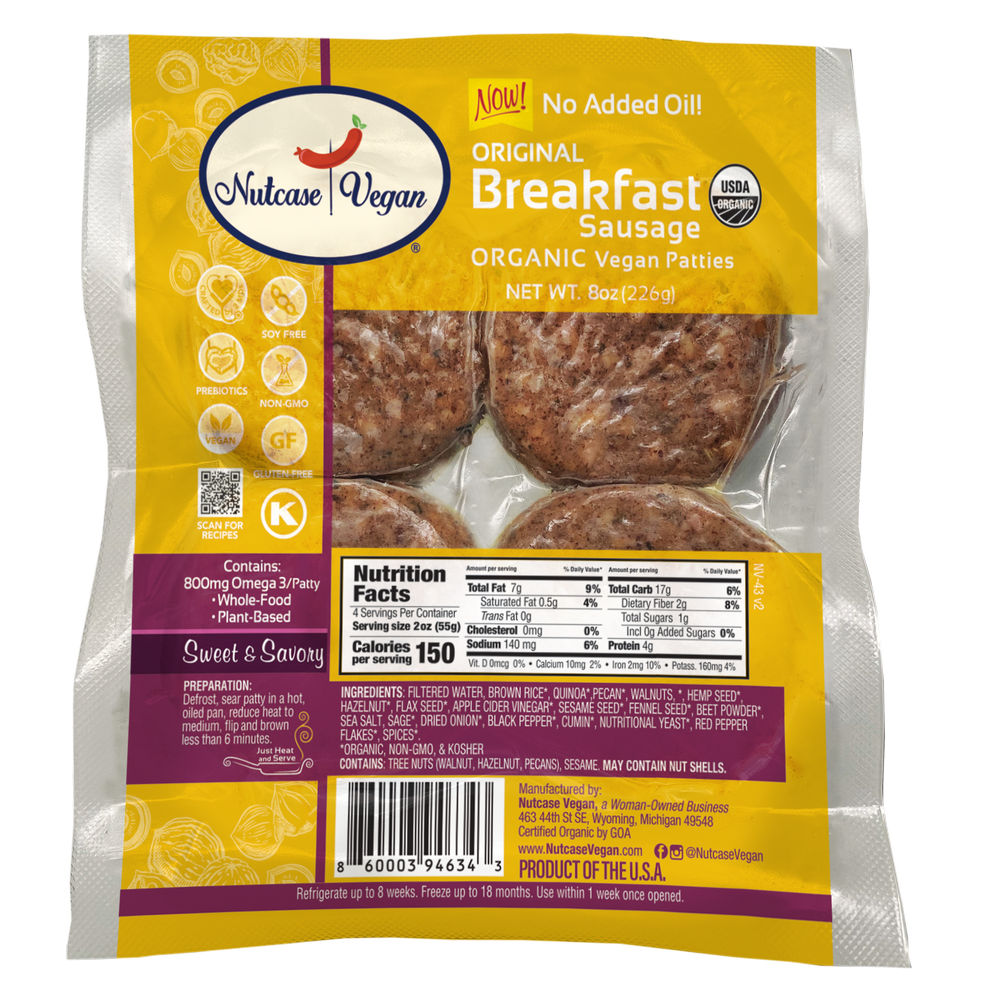 Organic Breakfast Sausage Patties — Nutcase Vegan