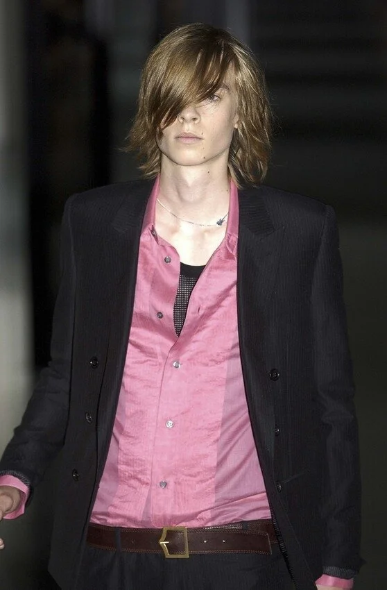 Dior Homme SS/2005 'Untitled' pink tuxedo shirt by Hedi Slimane