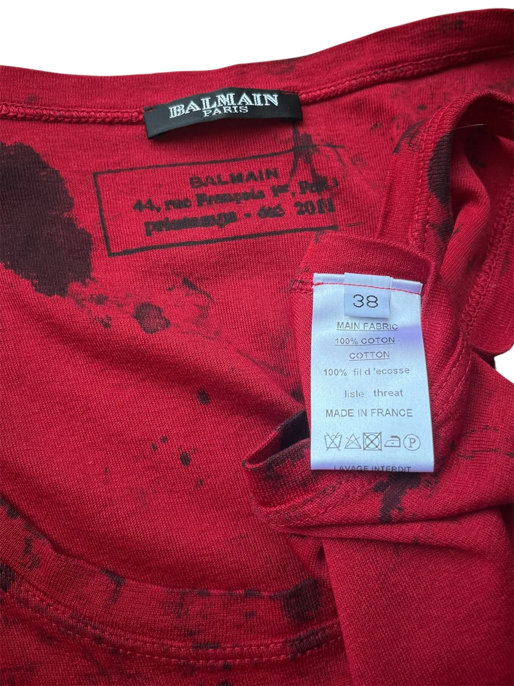BALMAIN SS/2011 blood stained top by Christophe Decarnin