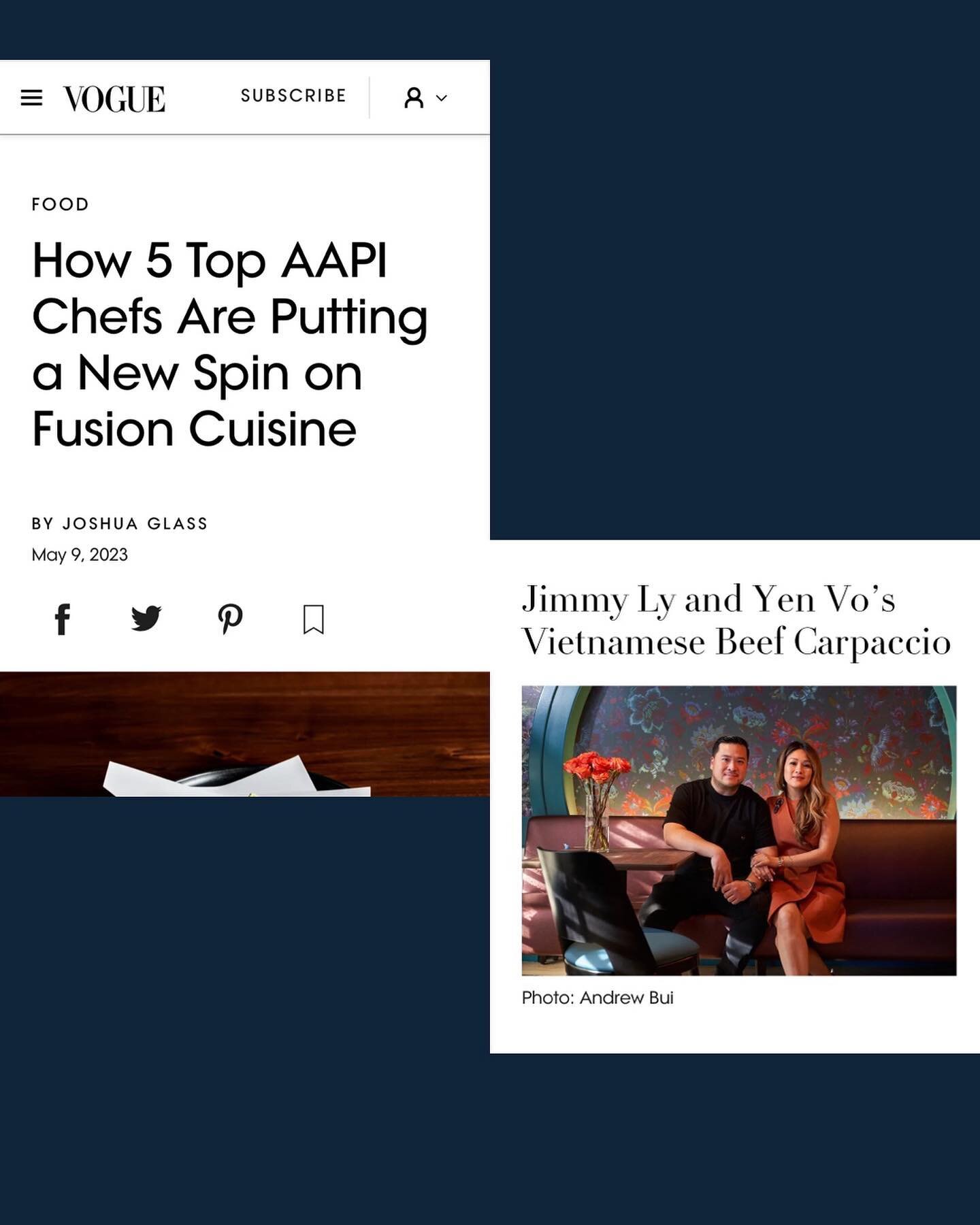 A dream to be featured on the (digital) pages of @voguemagazine with other brilliant AAPI chefs who GET IT @calvinhungry @danny_bowien @meltronica @chefchrisono. One comment we hear now and then is that the dishes we&rsquo;re turning out at Monsieur 