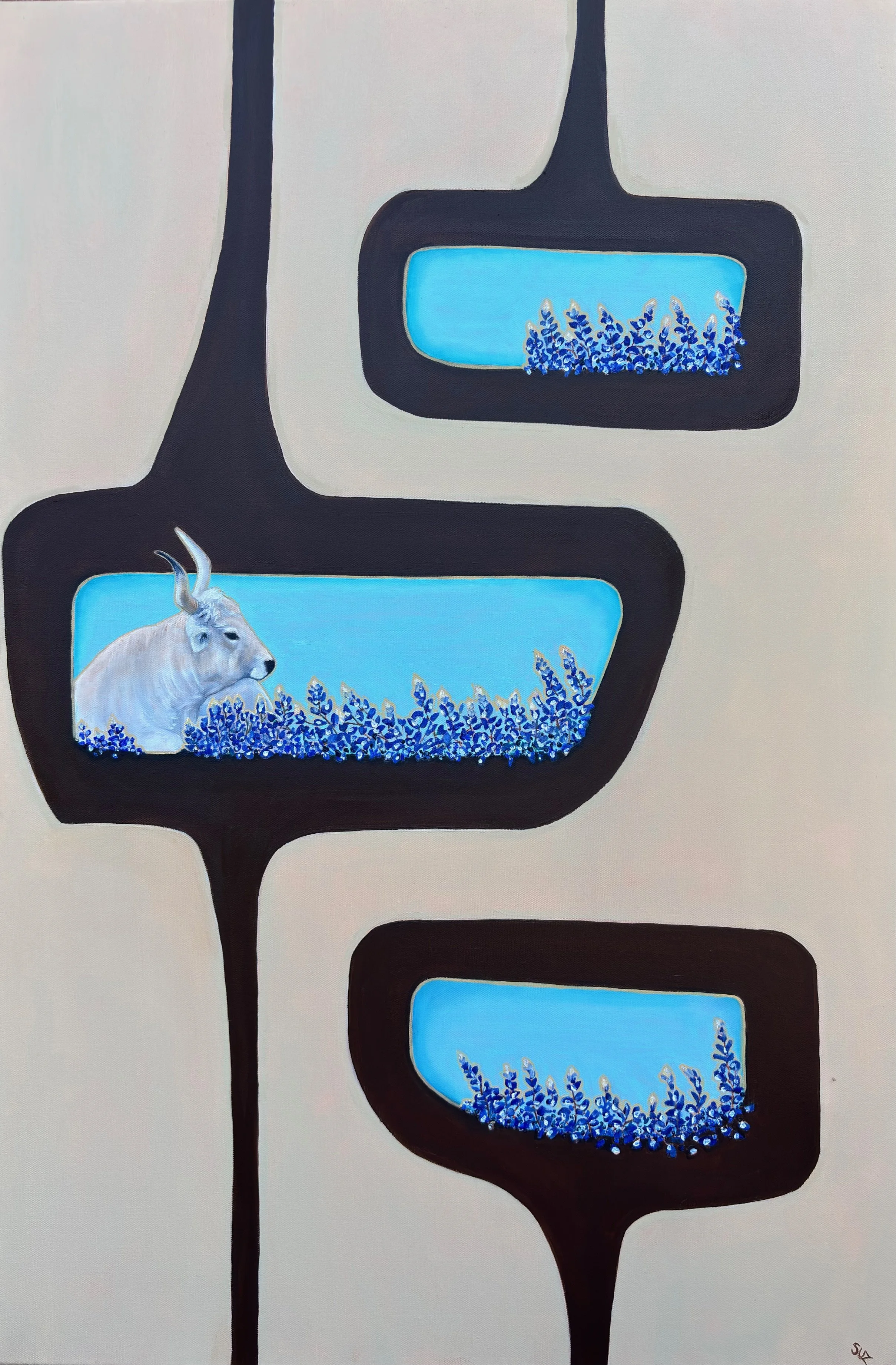 "Passing Blues", 2025. 36x24. oil on stretched canvas. On sale soon.