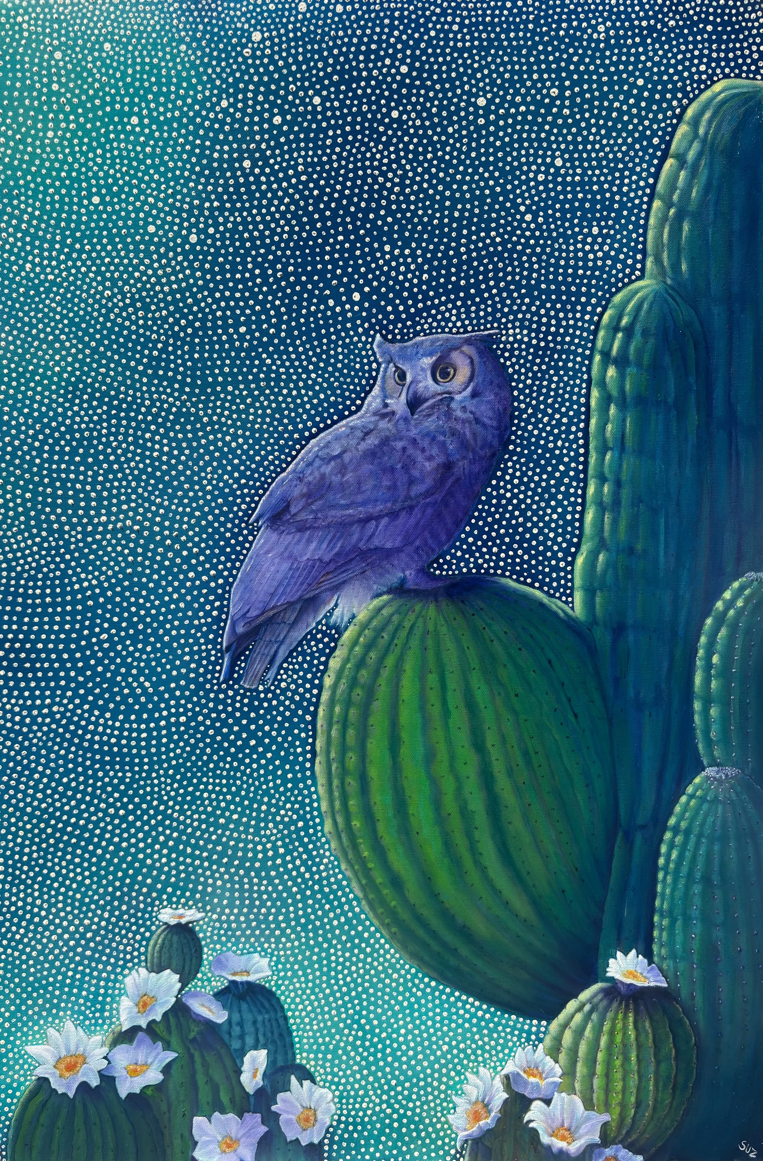 "Nocturne's Vigil", 2025. 36x24, oil on stretched canvas. On sale soon.
