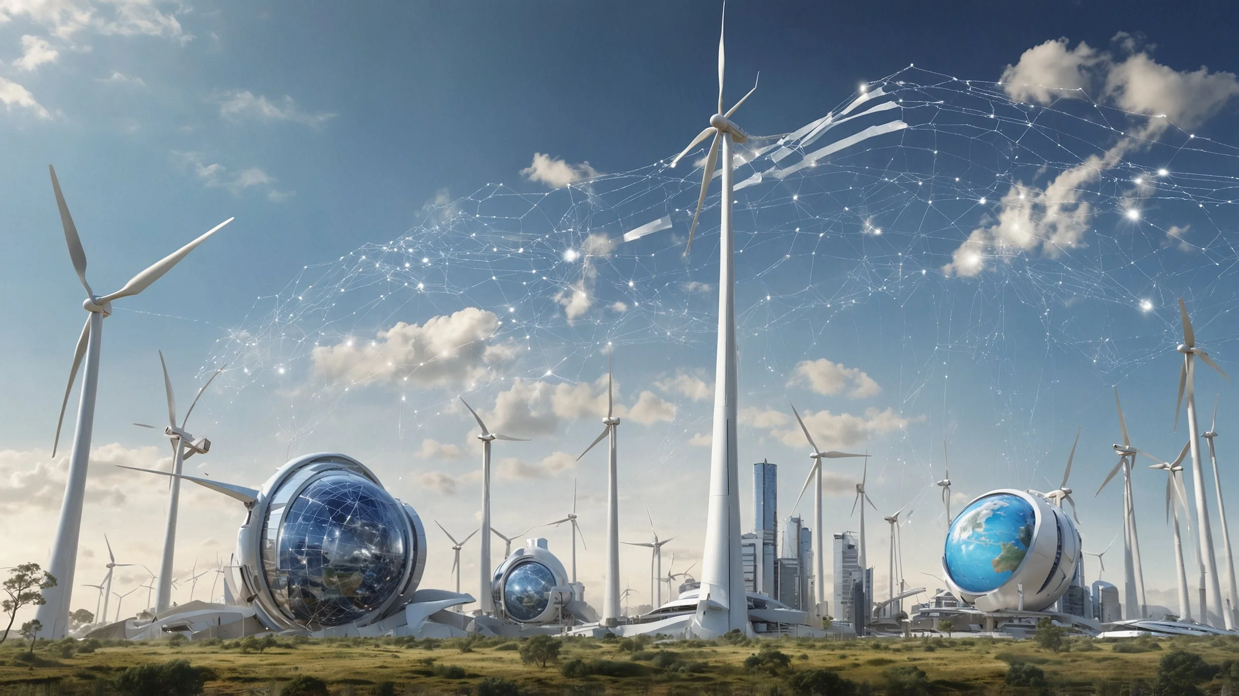 Un centro de datos futurista con servidores avanzados de alta tecnología, donde destacan logos de empresas como Crusoe, Lambda y Together AI.