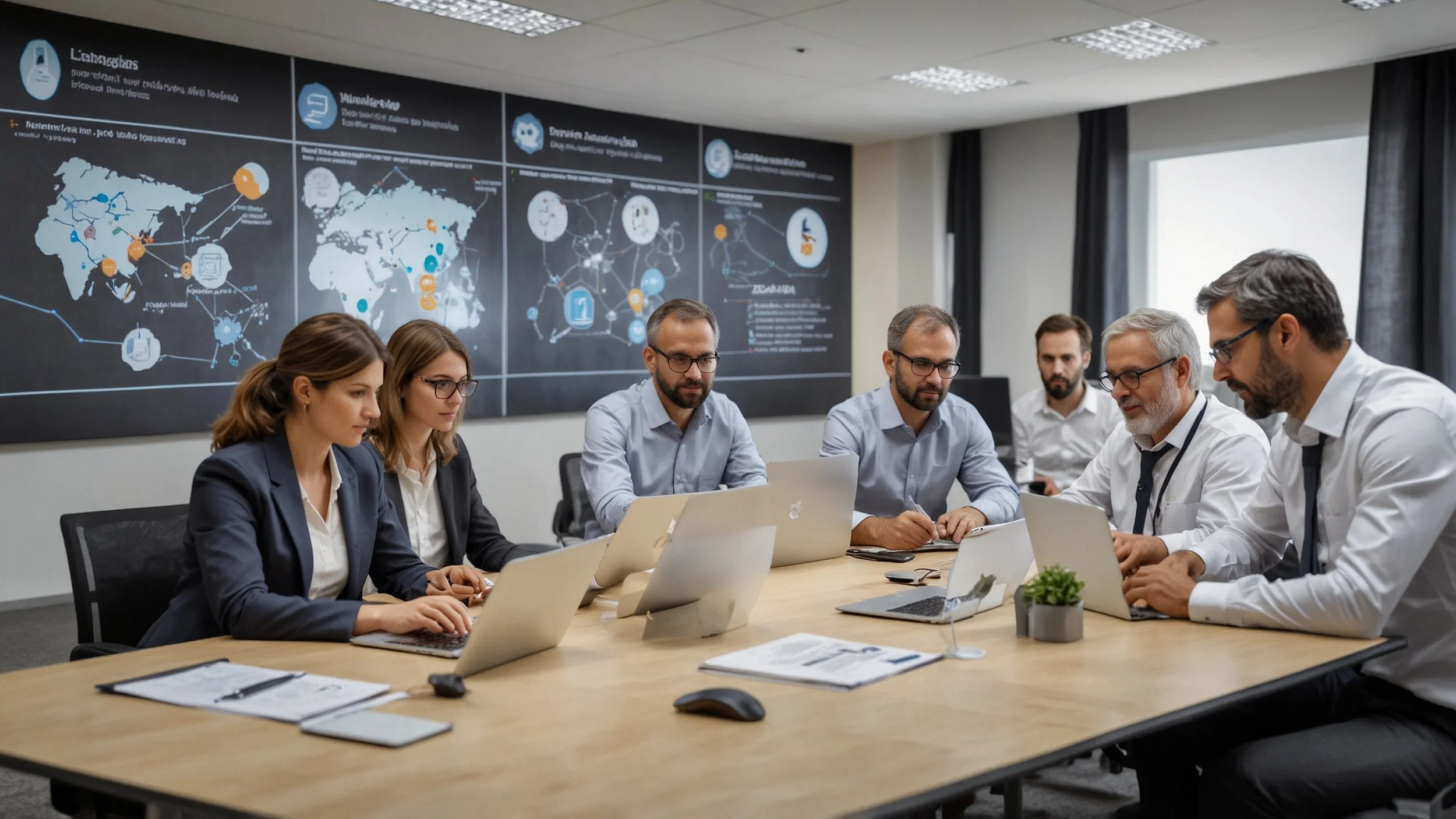 Un equipo de profesionales de 8x8 y representantes de NICE, Verint, Calabrio y Regal.