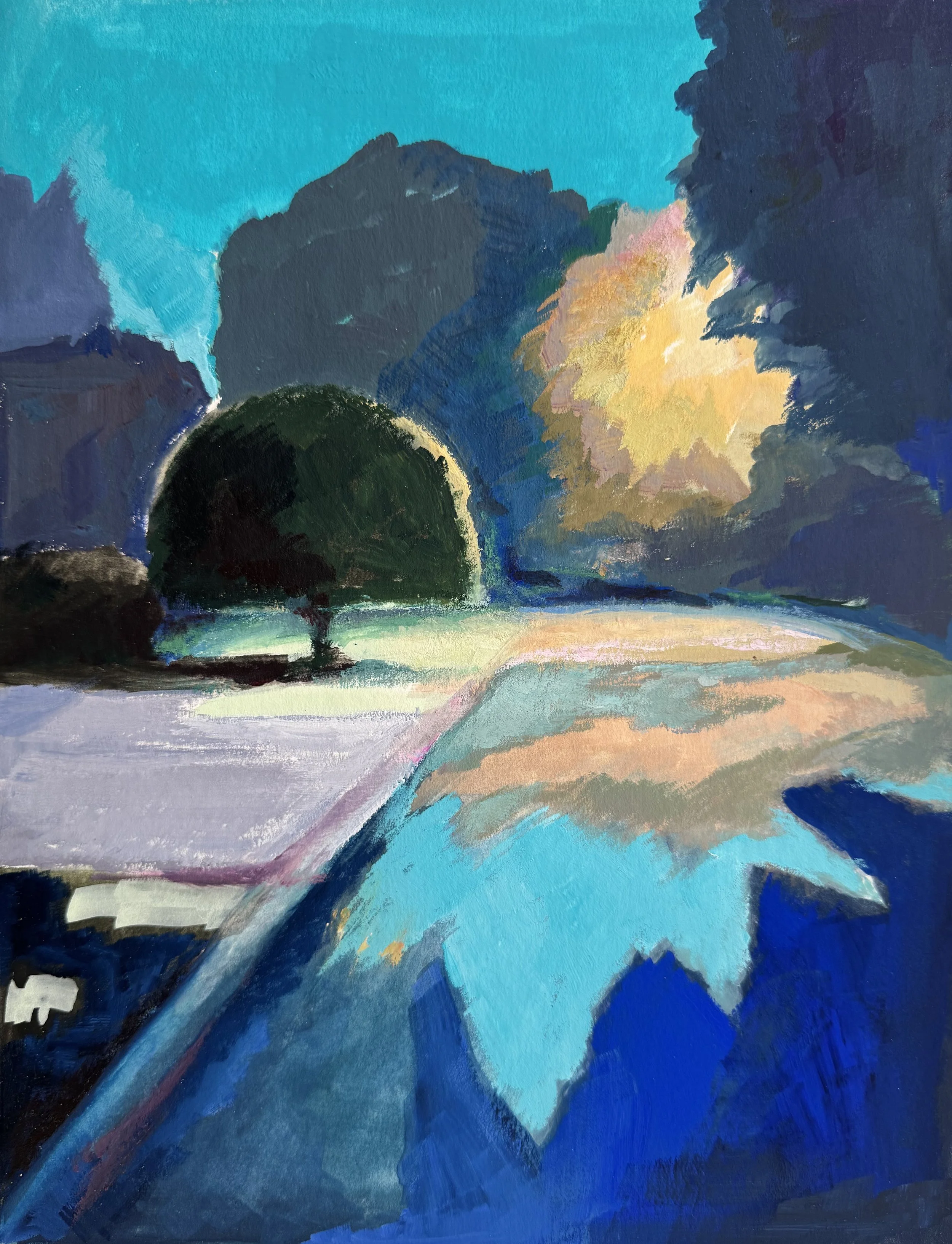 Twilight, gouache on paper, 9” x 11”, 2025
