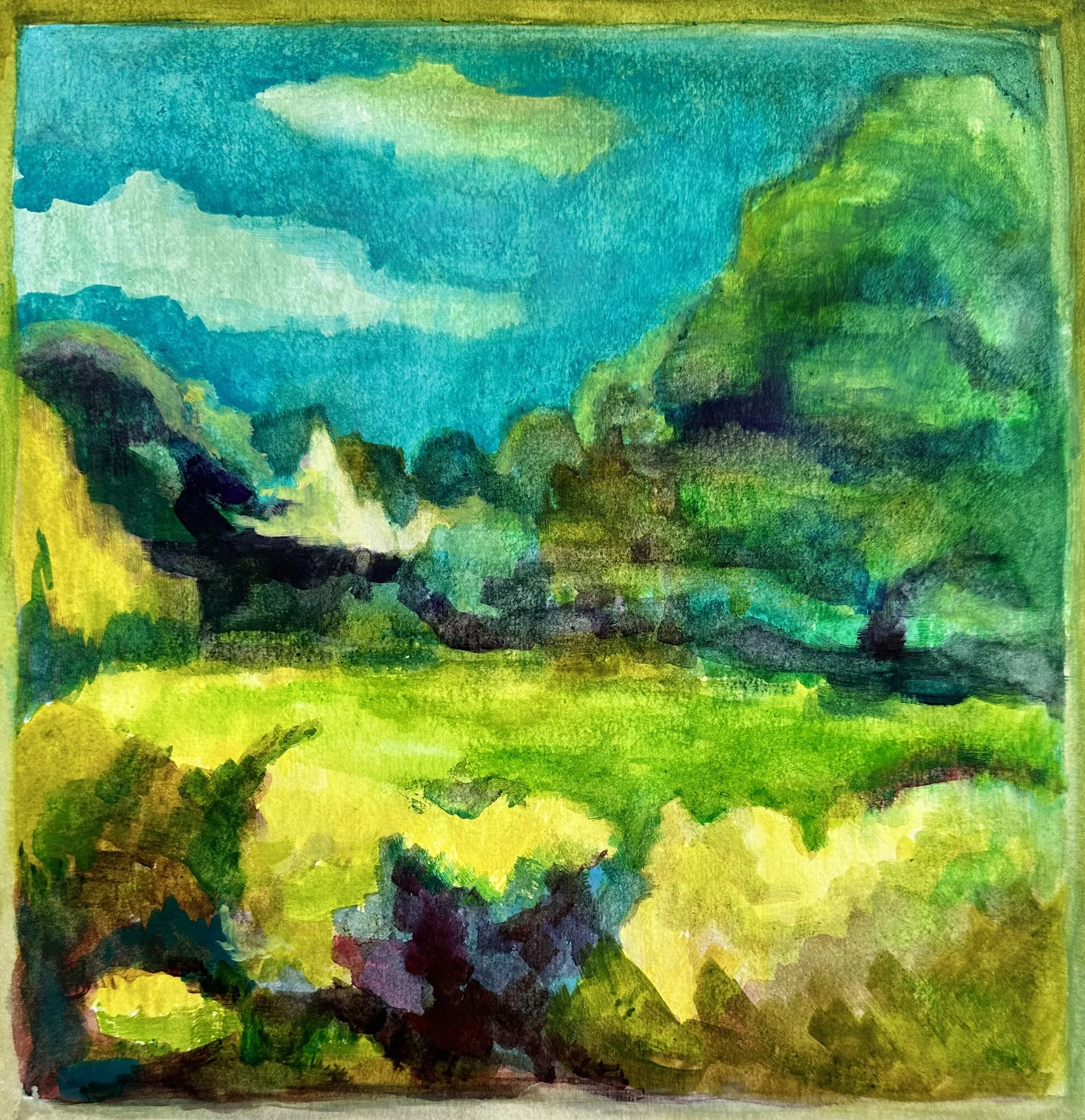    Citron  , gouache on paper, 12 x 12”, 2026 