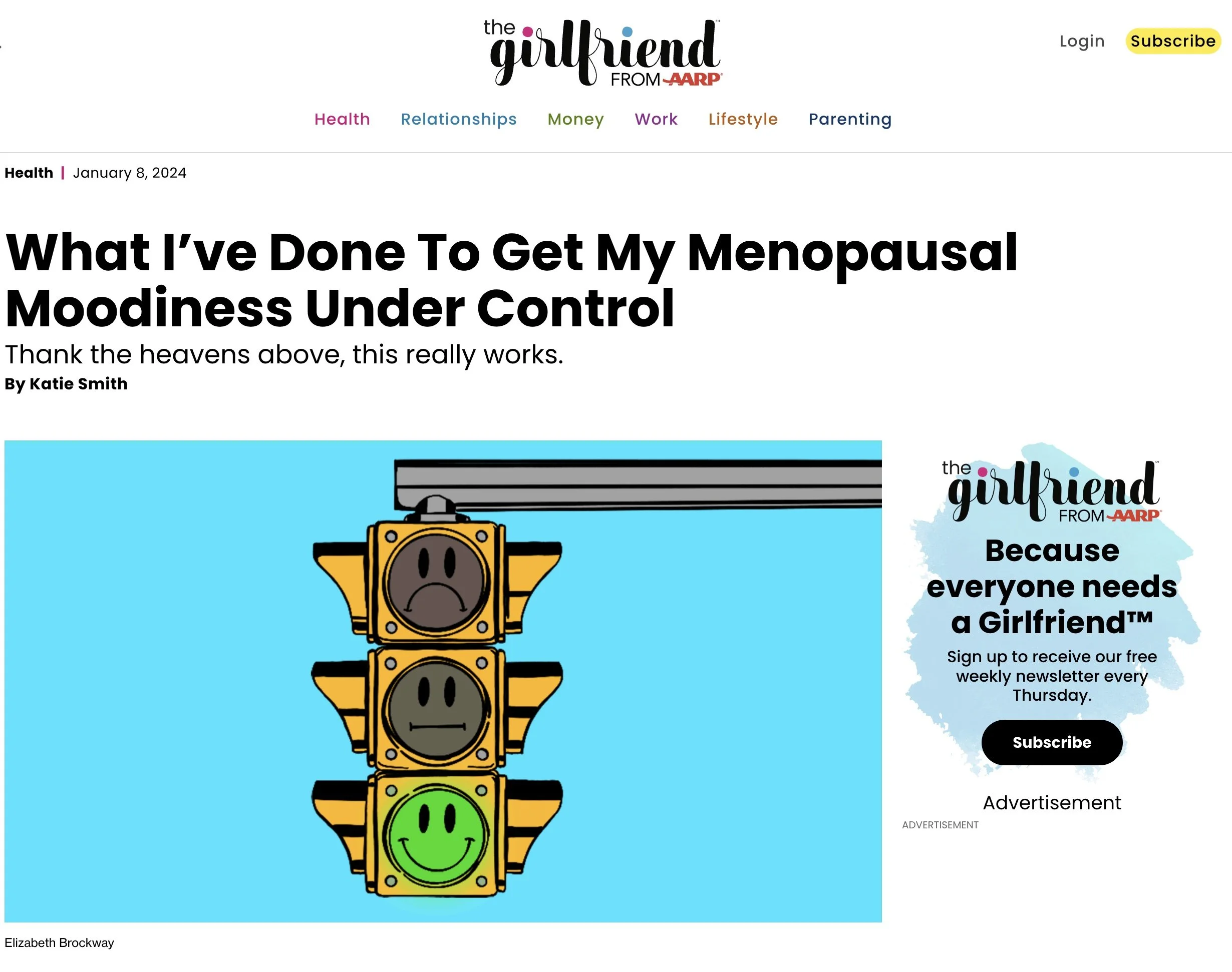 Dr. Wendy Warner, Symphony Natural Health, featured as the expert on the topic of menopausal moods. AARP The Girlfriend, January 8, 2024