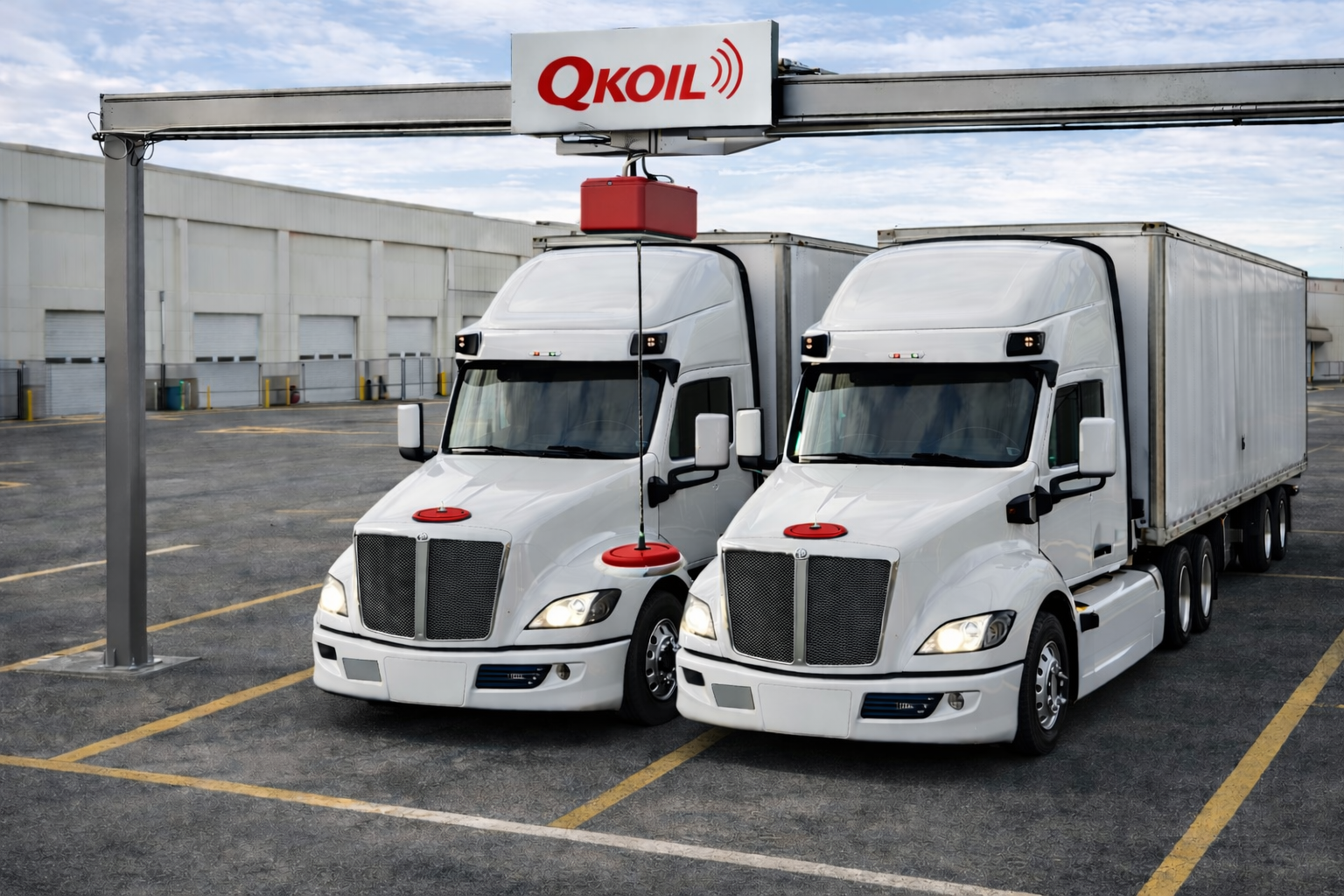 Autonomous trucks at charging depot