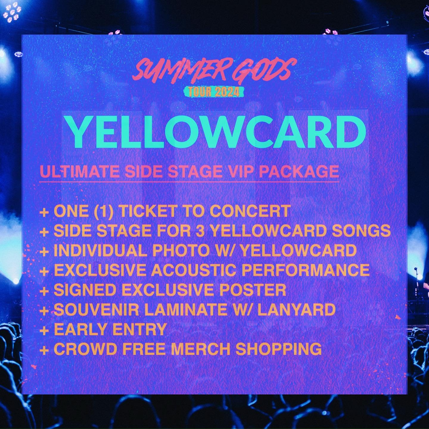 The ultimate side stage VIP package is back, along with our acoustic VIP package! Did you do either of these options last summer? Tell us what you thought in the comments👇 VIP tickets available at yellowcardband.com/shows
&bull;
&bull;
&bull;
#yello