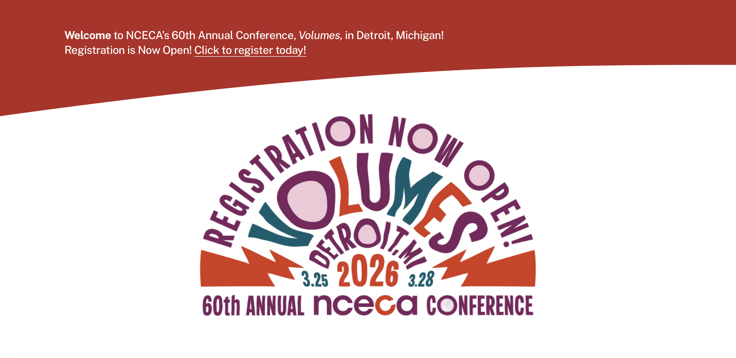 NCECA’s 60th conference, Volumes, takes place in Detroit, Michigan, March 25 - 28, 2026
