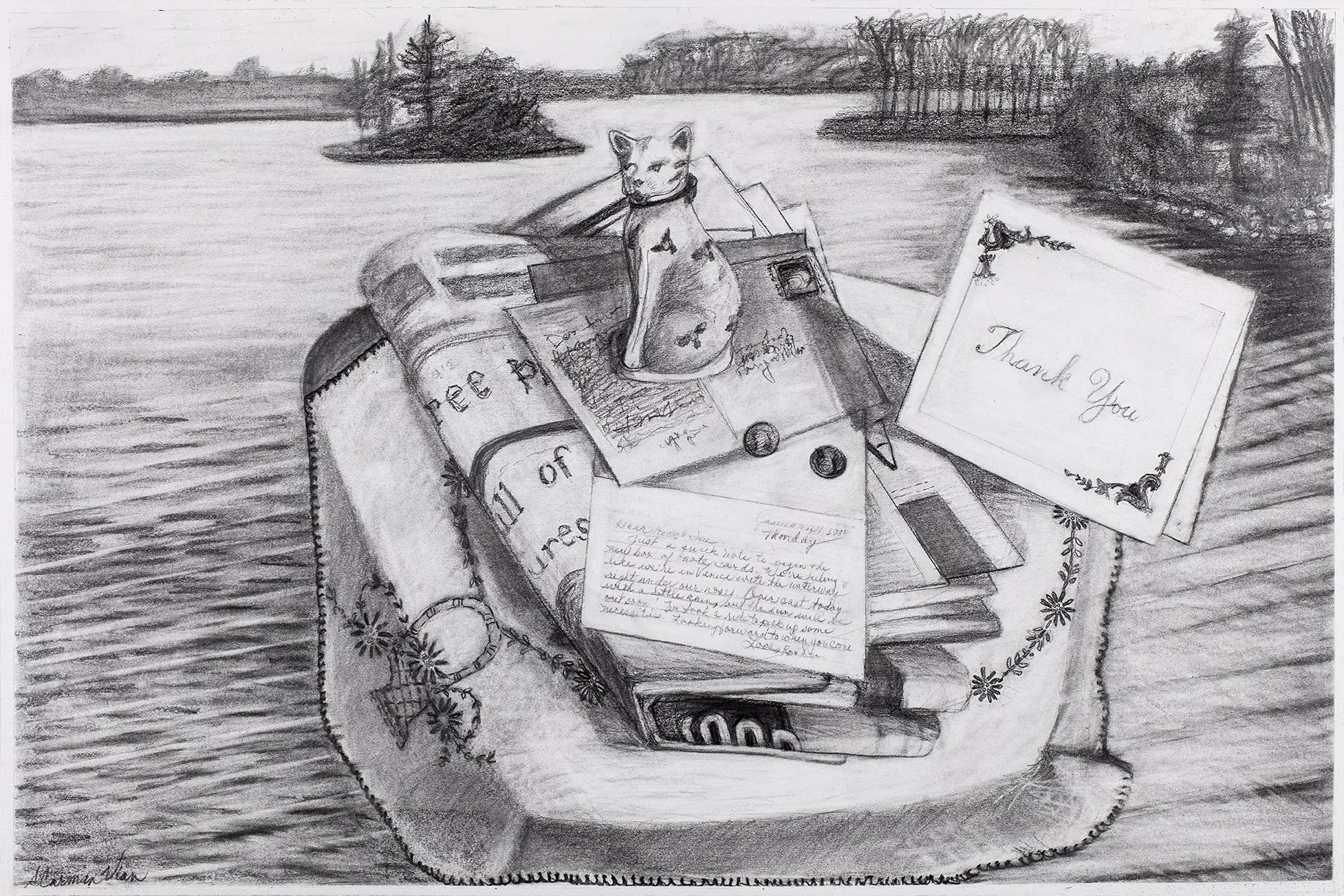 Dieing Things Adrift  The Dieing Arts series 2024 graphite 24x36 in.jpg
