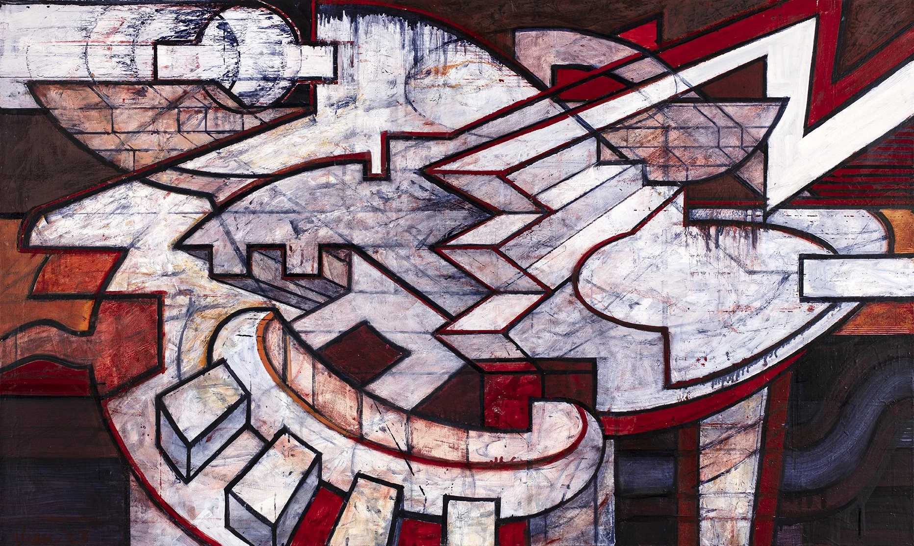 Waltz for a Three Legged Trout 36x60 oil and polyurethane 2023 .jpg