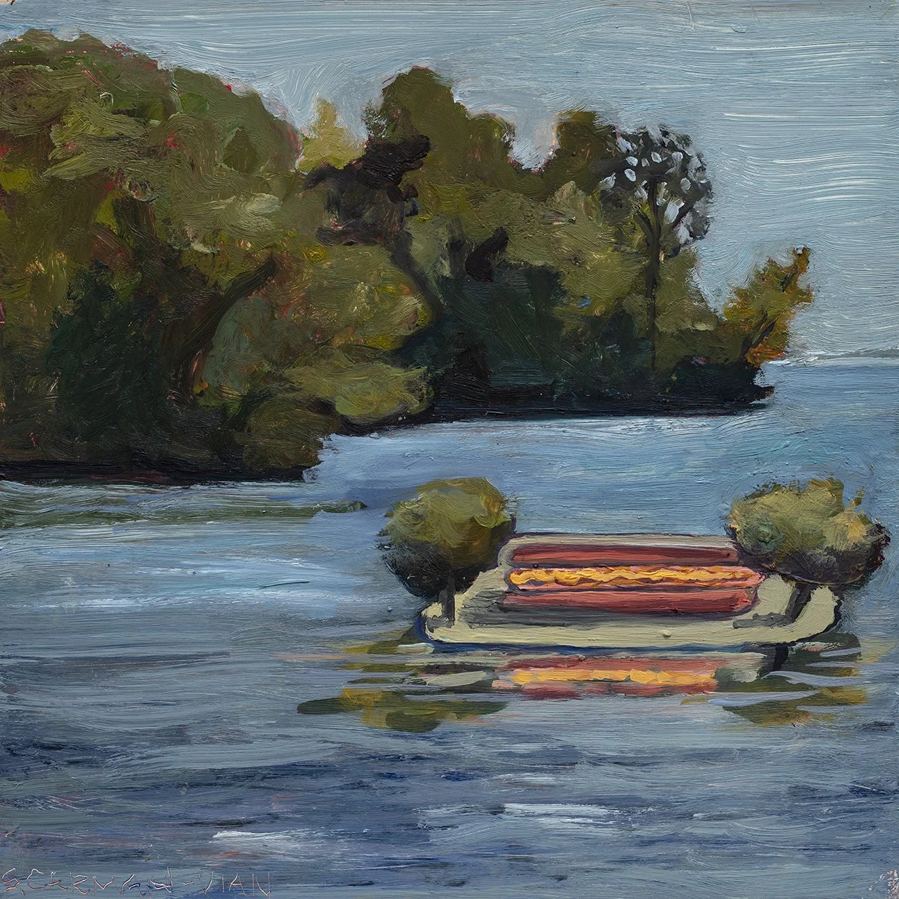 Hot Dog Island 2025 plein air oil 8x8 in..jpg