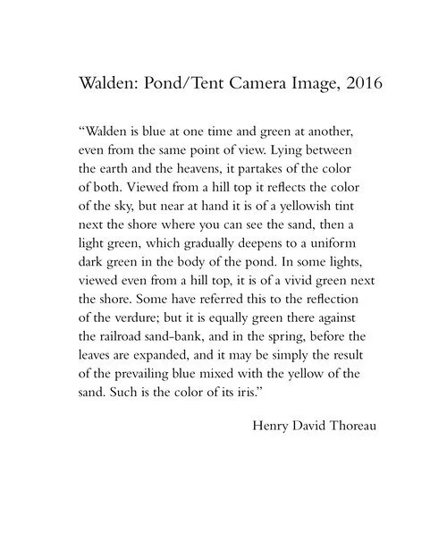 Tent-Camera Image: Walden Pond, 2016