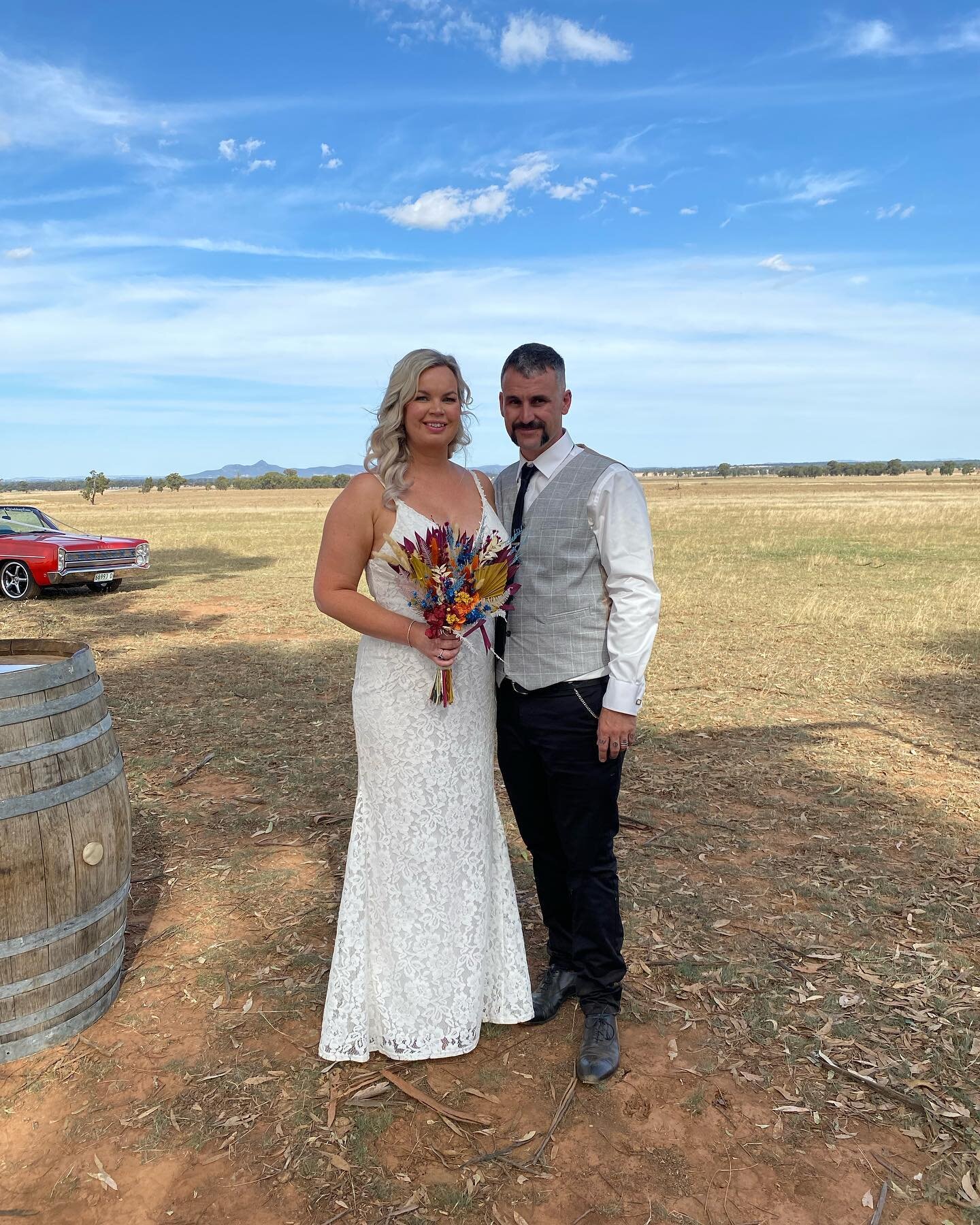 Gorgeous ELLA &amp; MATT. Saturday was the most perfect day for a wedding on Ella&rsquo;s family farm. A huge Congratulations to MR &amp; MRS EDWARDS #janetschirmermarriagecelebrant #janetschirmerweddingcelebrant #celebrant #waggacelebrant #riverinac