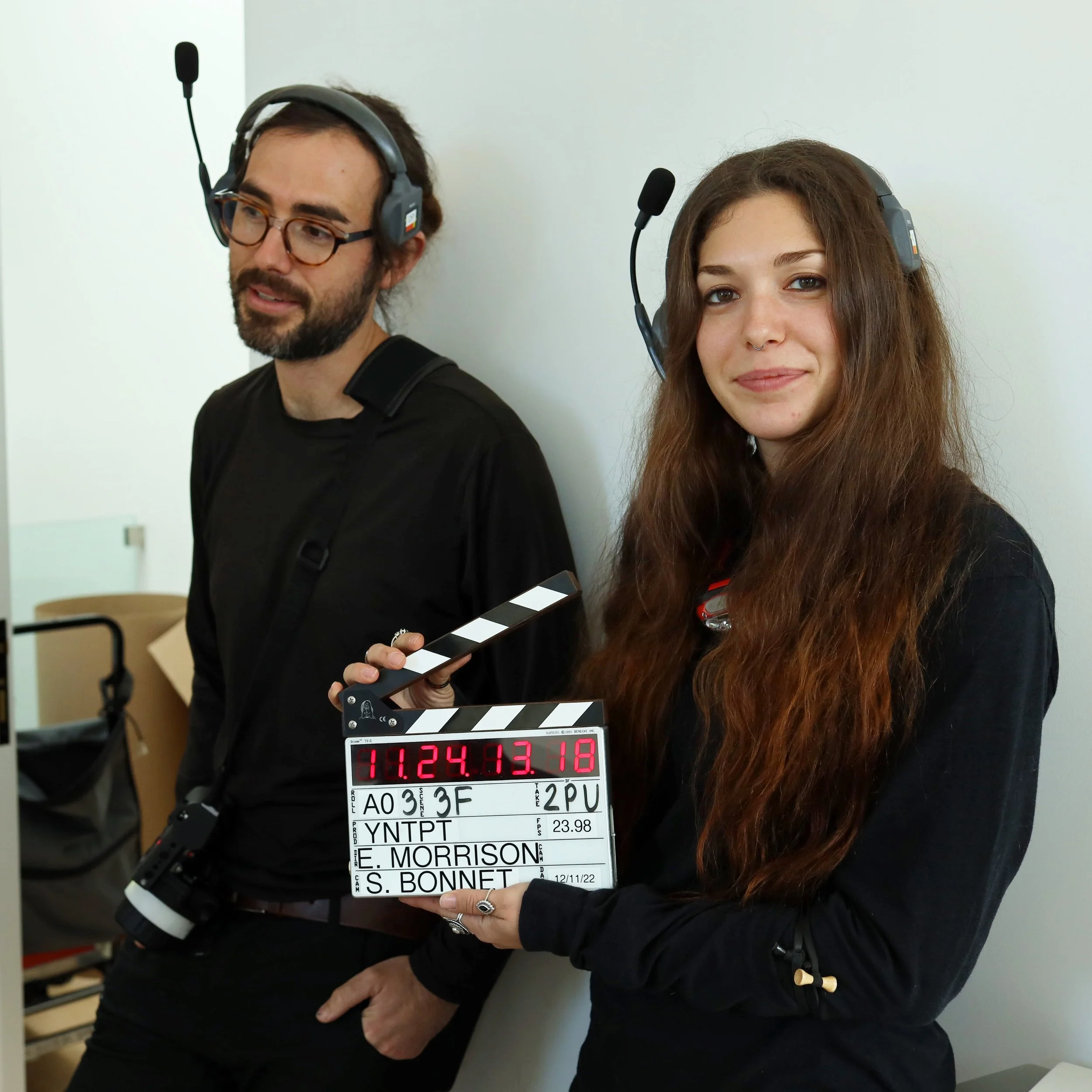 1st AC Julian Splies and 2nd AC Hailey Enge