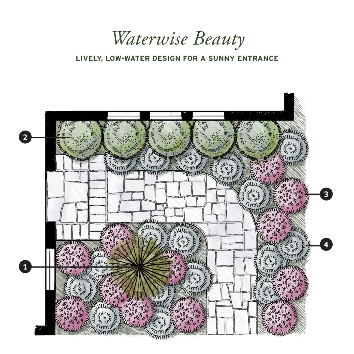 What a beautiful way to be waterwise! This #droughttolerant front yard plan from @MonroviaPlants is the inspiration... now come on in so we can help you pick the perfect plants to bring it to life.