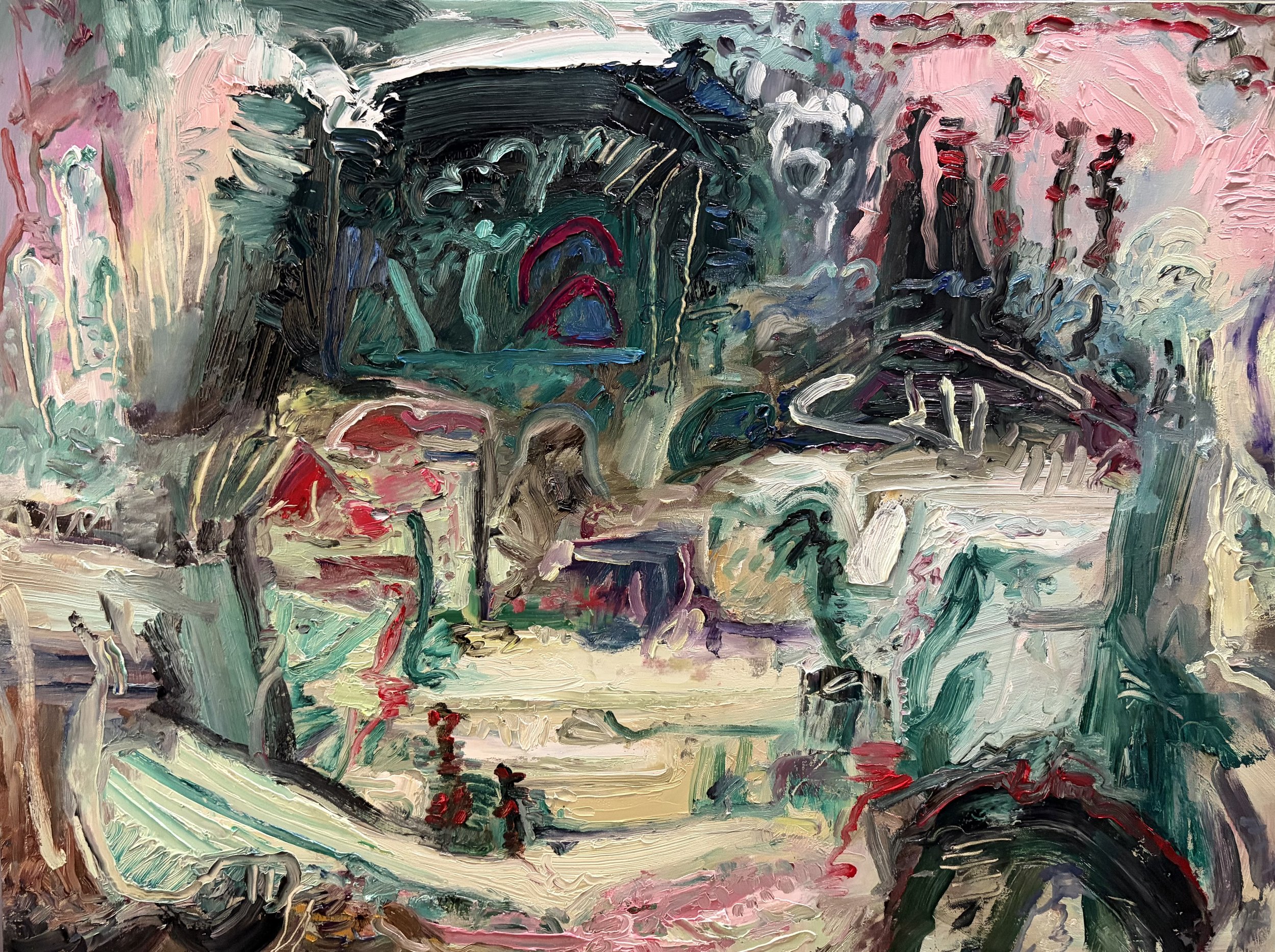 “Improvisation_01_12_26, Oil, 30” x 40”, $1500