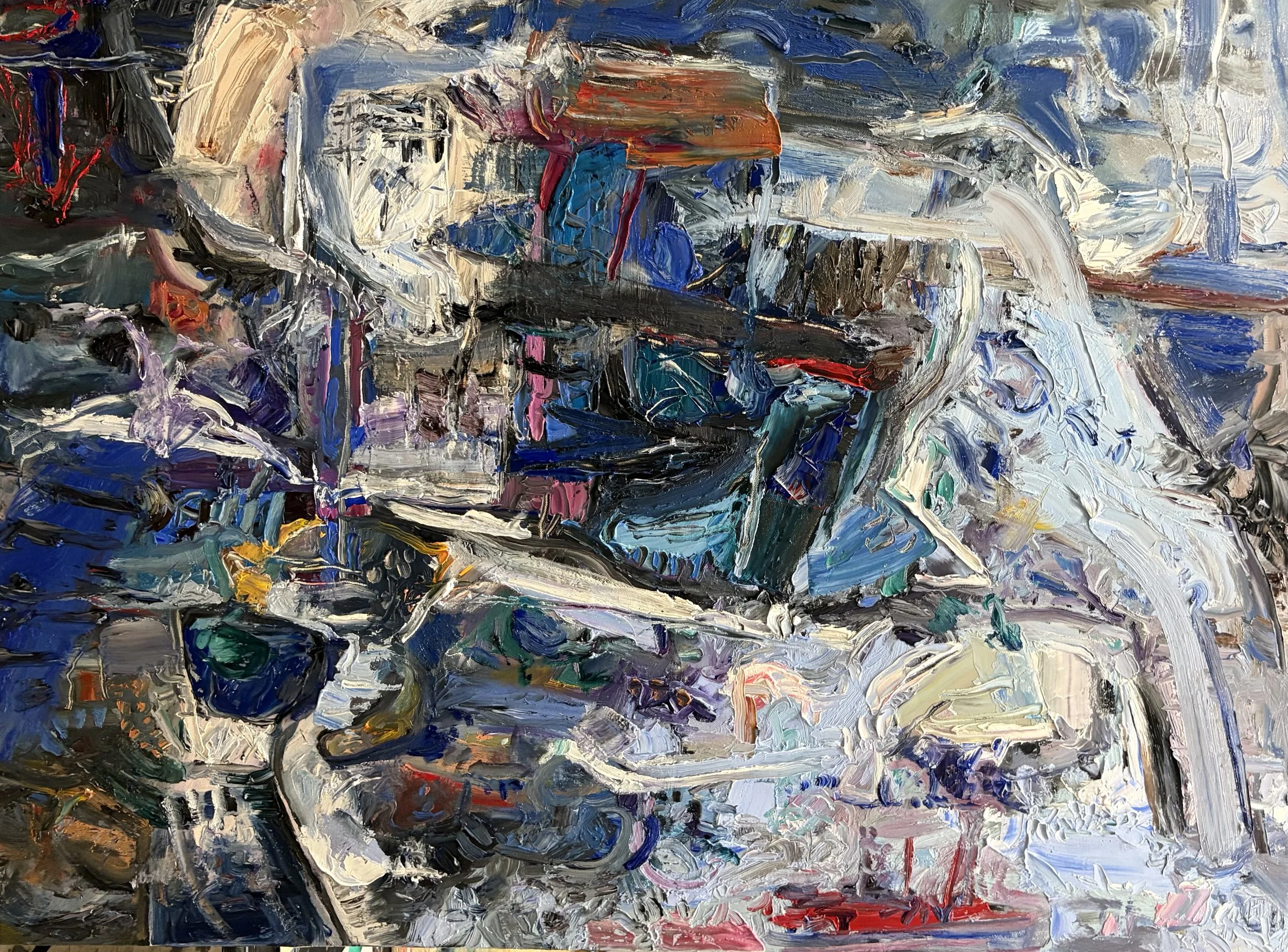 “Improvisation_01_15_26, Oil, 30” x 40”, $1500