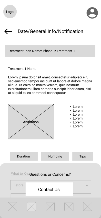 Individual Procedure Details: The final page of the flow shows the procedure selected in detail. There is a summary of the procedure, an animation, followed by useful information, and what to expect.