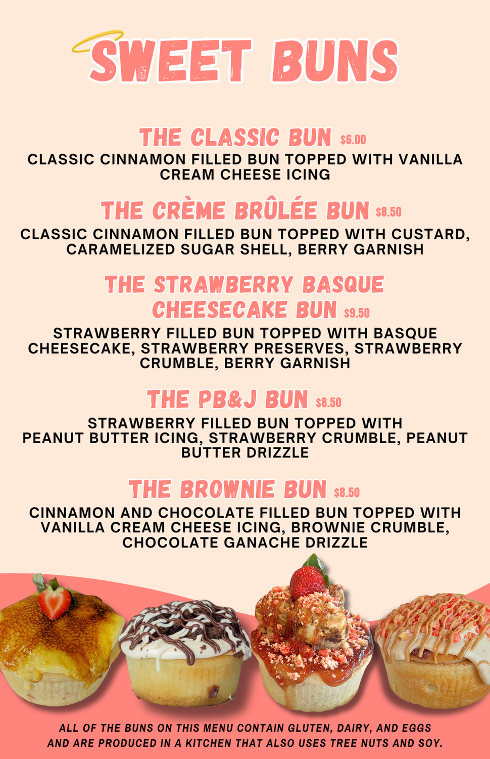 SINBUN Downtown Syracuse Sweet Cinnamon Buns Menu