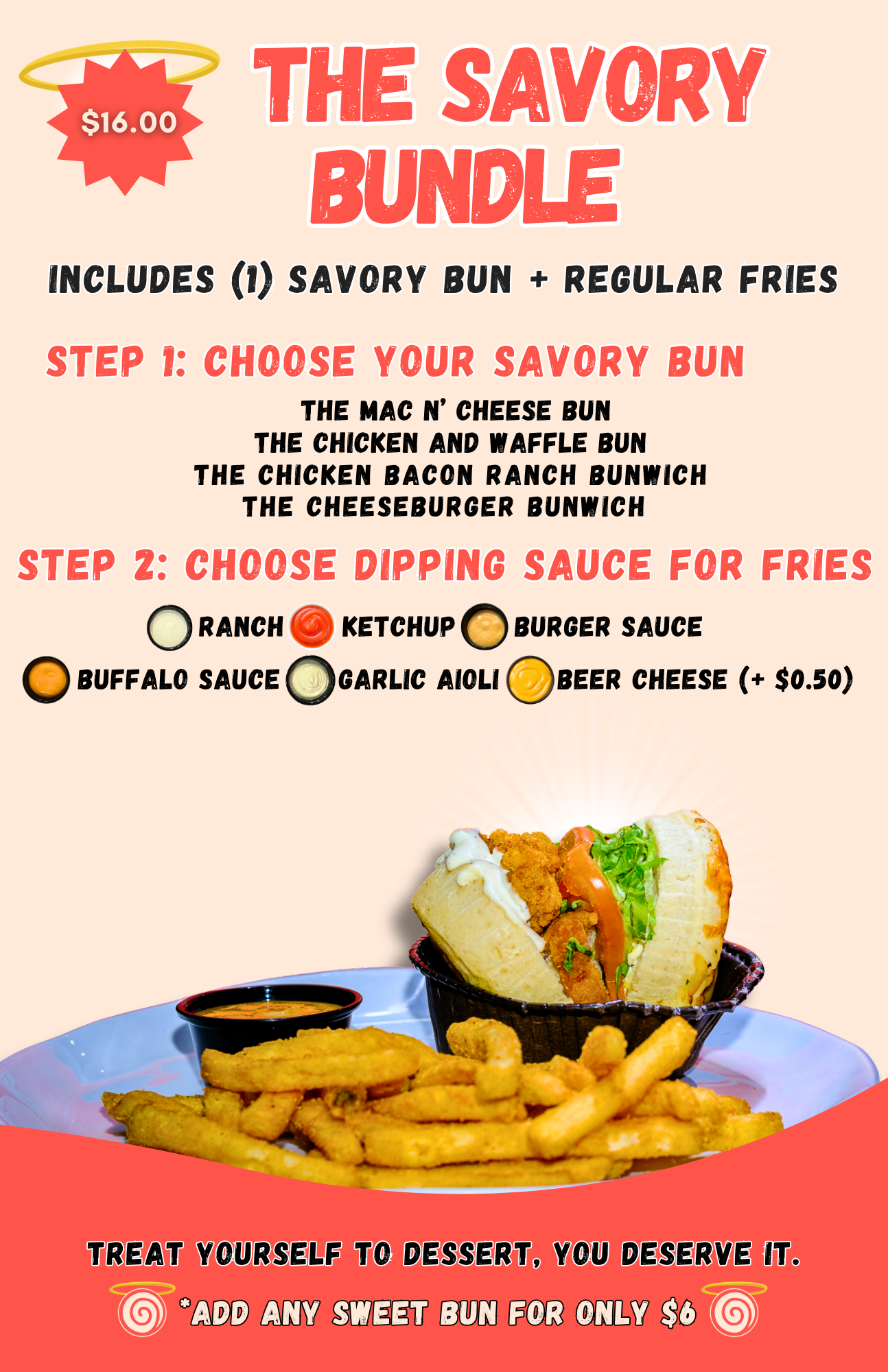 Thrbest Lunch combo in Syracuse! The Savory BUNdle available everyday at SINBUN located inside Salt City Market