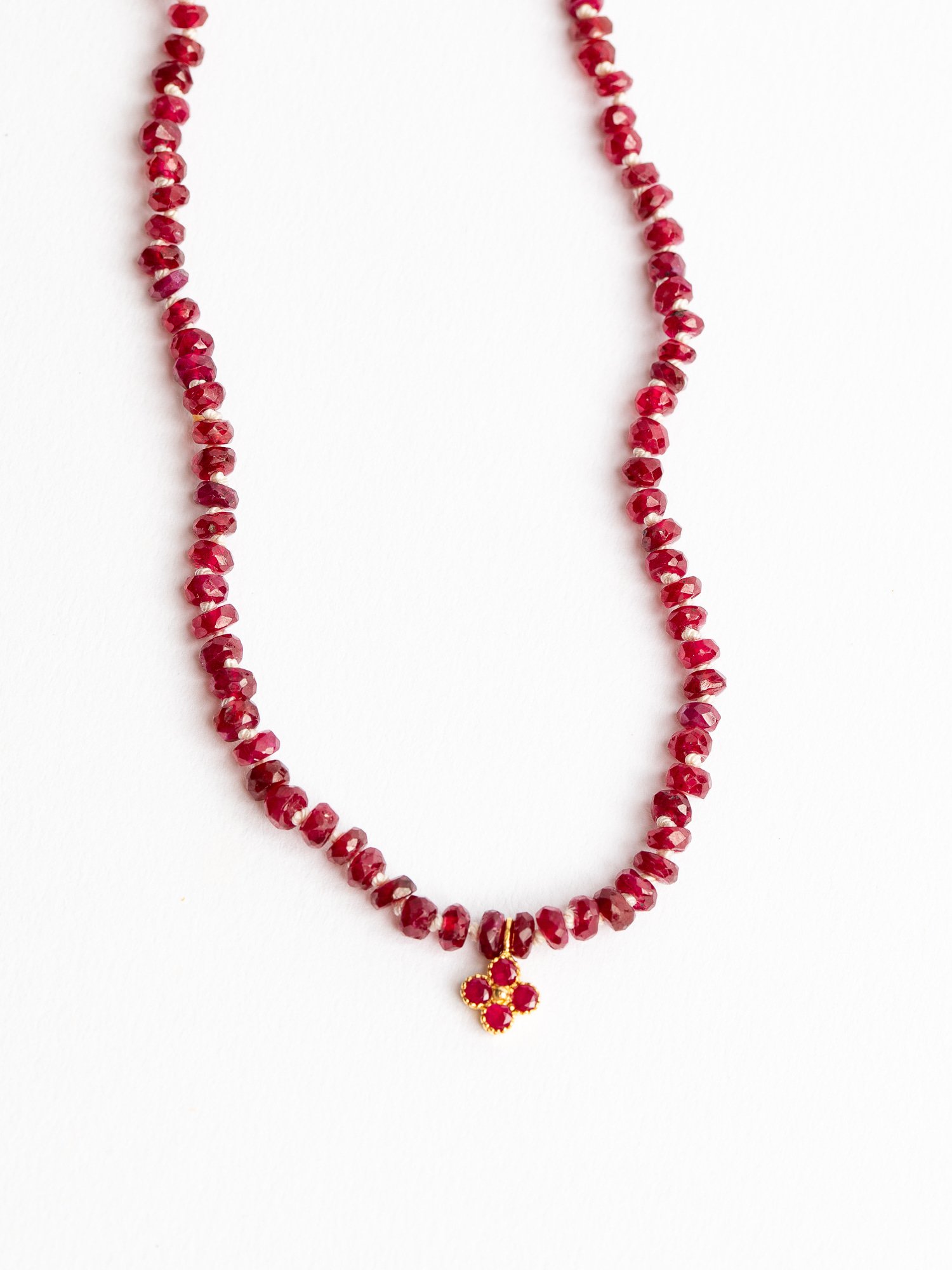 Ruby Flower Necklace