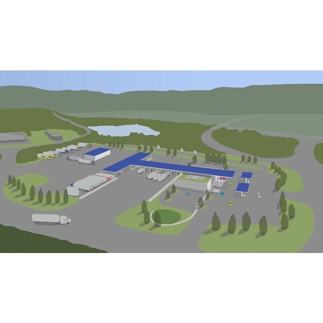 The Future Station Project studies 9 prototypes around New York State with urban, rural and highway locations. This one is in Binghamton at the intersection of interstate highways 81 and 86. See the link in the bio for more info. #gasstation #electri