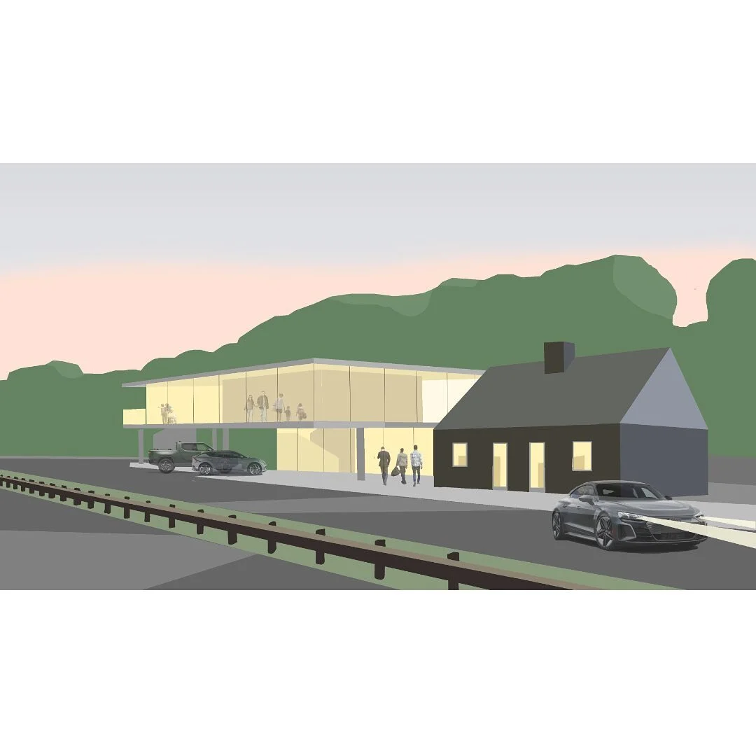 The Future Station Project studies 9 prototypes around New York State with urban, rural and highway locations. This one is in Tappan on the Palisades Interstate Parkway. See the link in the bio for more info. #gasstation #electricvehicle #evchargings