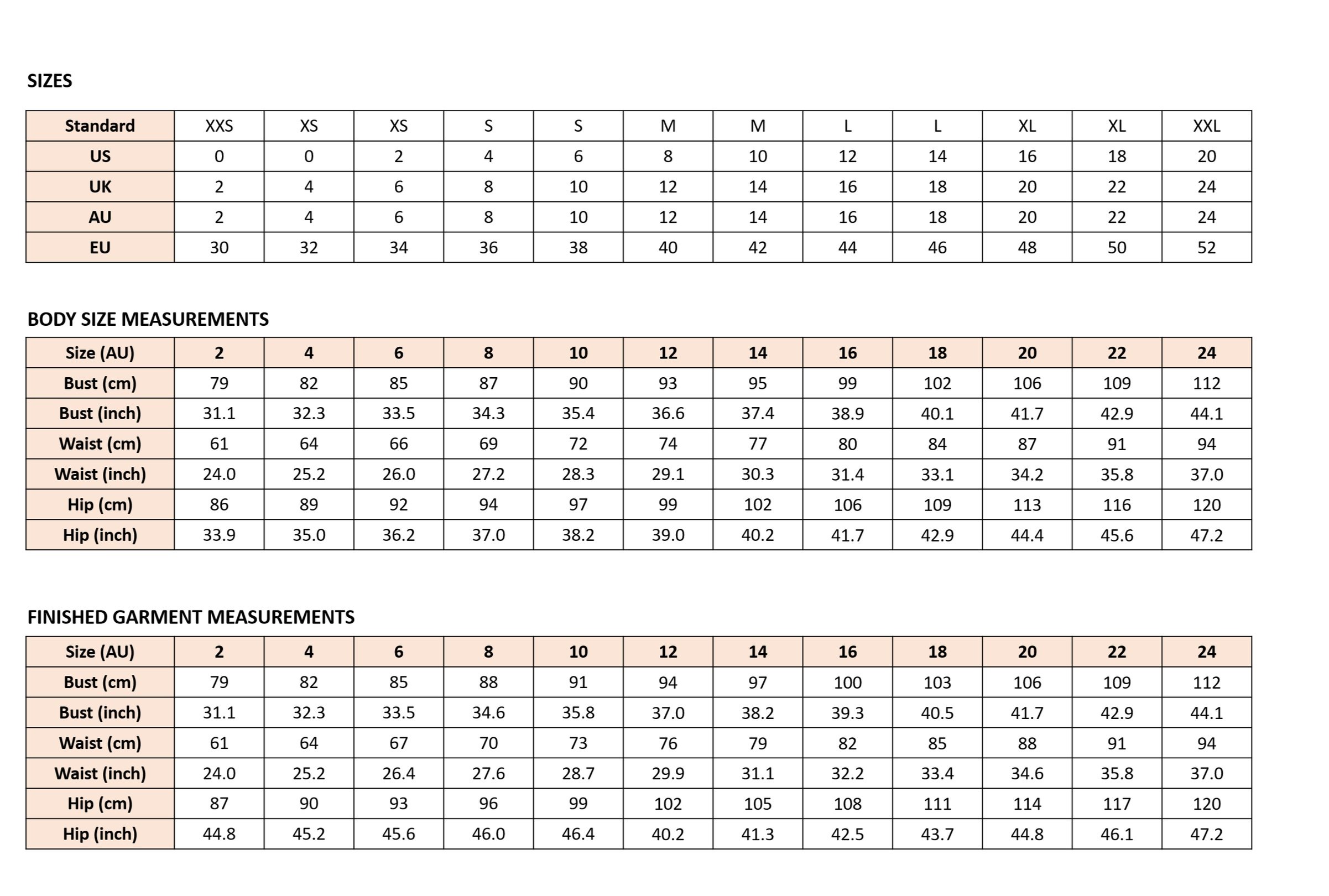 Clara dress - Size chart — JessdangDIY