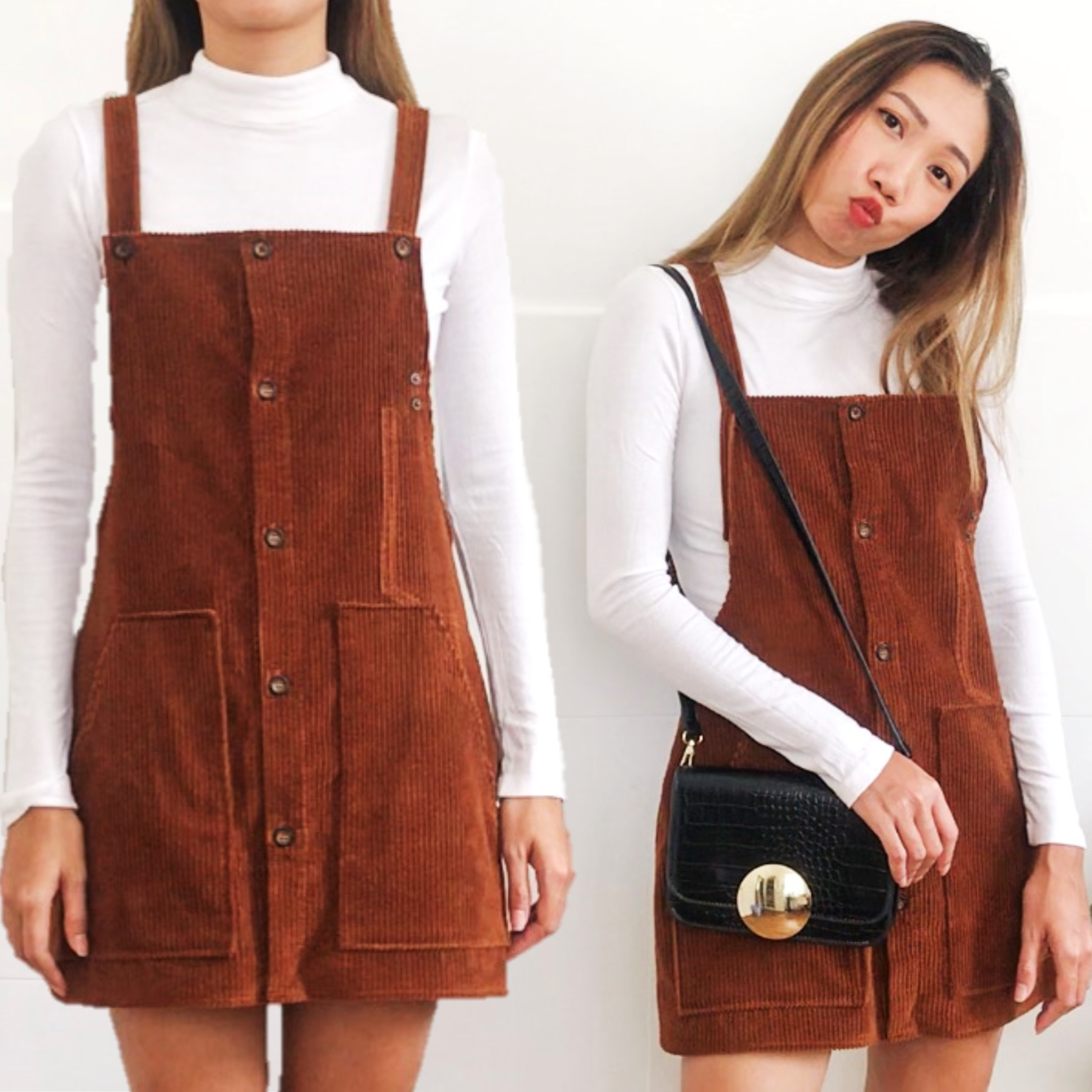 Transform Men's shirt into Overall dress - DIY Overall dress