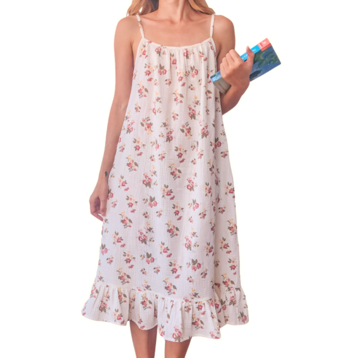 DIY SLEEPWEAR | Sleeveless dress with ruffle hem - Supper beginner friendly sewing tutorial [+Free Pattern]