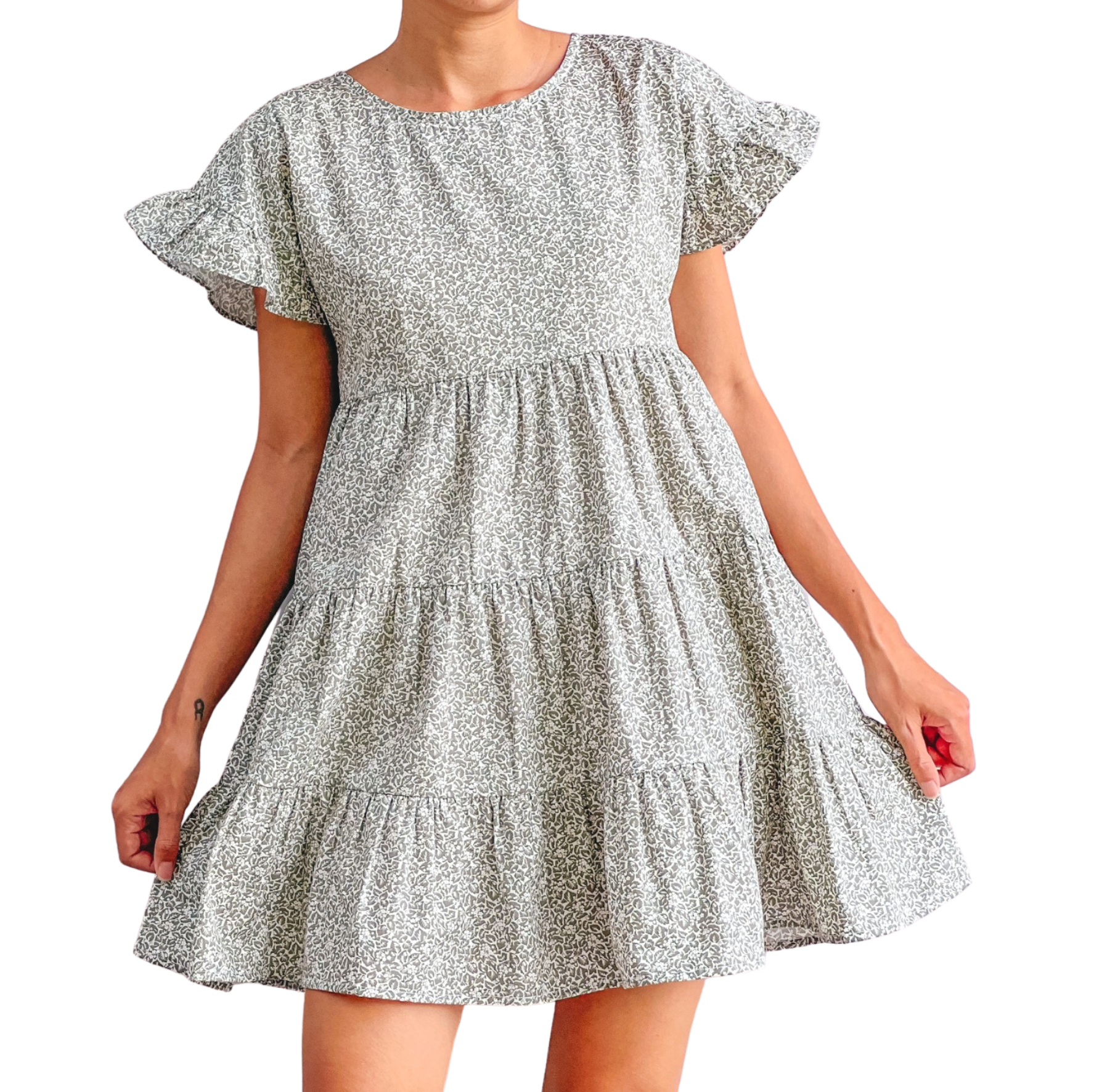 DIY Ruffle sleeve tiered baby doll dress | Beginner friendly sewing tutorial