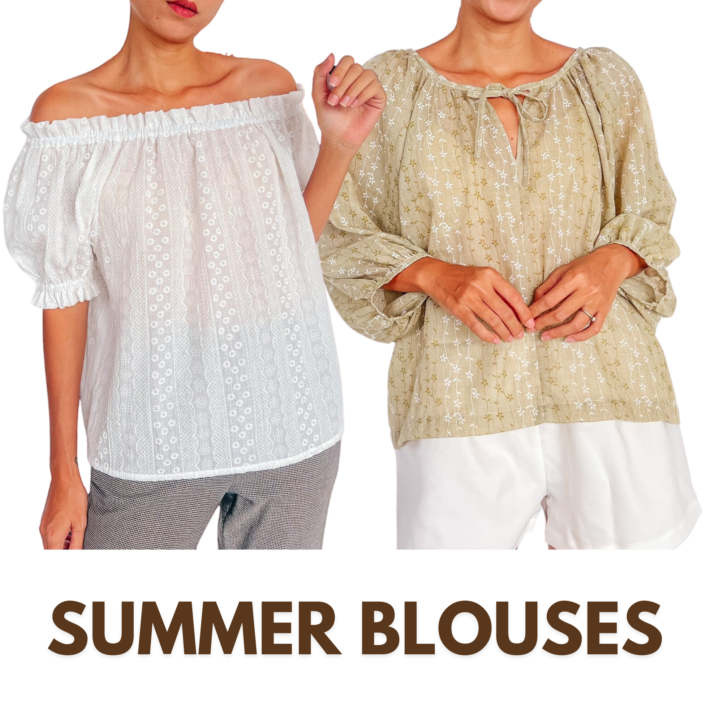 DIY CUTE SUMMER BLOUSES (Beginner friendly sewing projects) | Step by step sewing tutorial [+ Free Pattern]