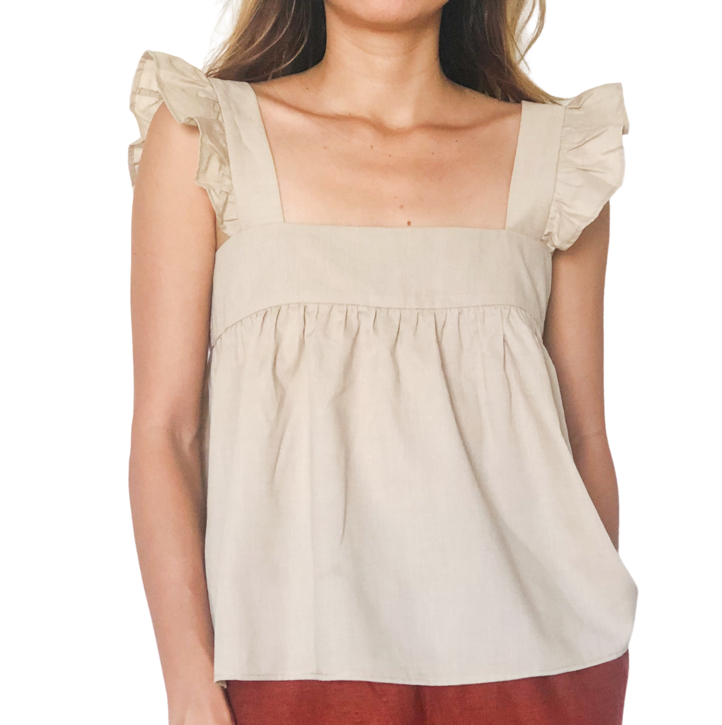 DIY RUFFLE SHOULDER STRAP TOP from Men's shirt - Me-made summer challenge - Ep 3