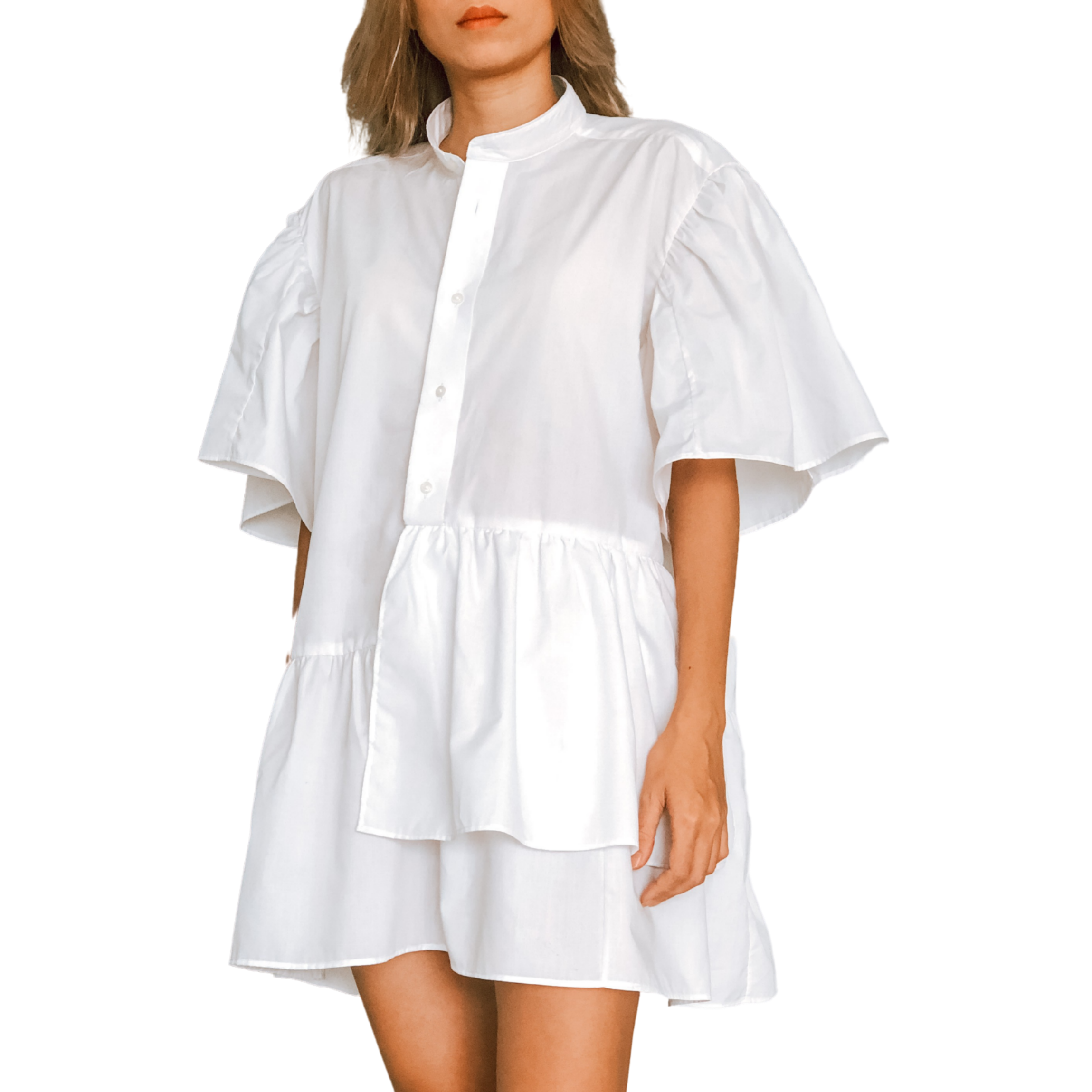 Refashion men's shirts into Ruffle hem dress shirt - Men's shirt transformation idea