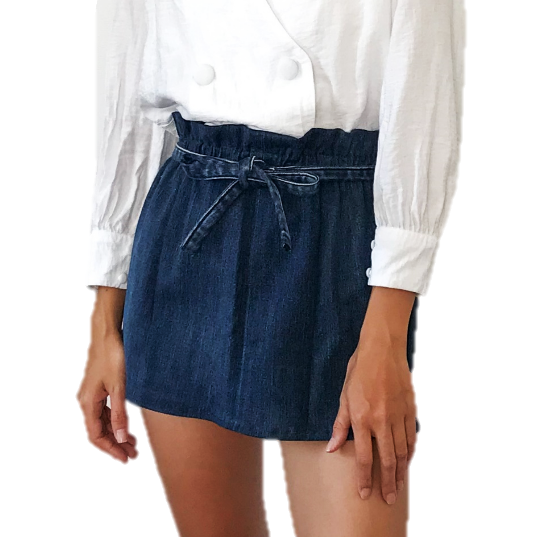 DIY Paper bag skirt from old jeans - Idea to reuse your old jeans