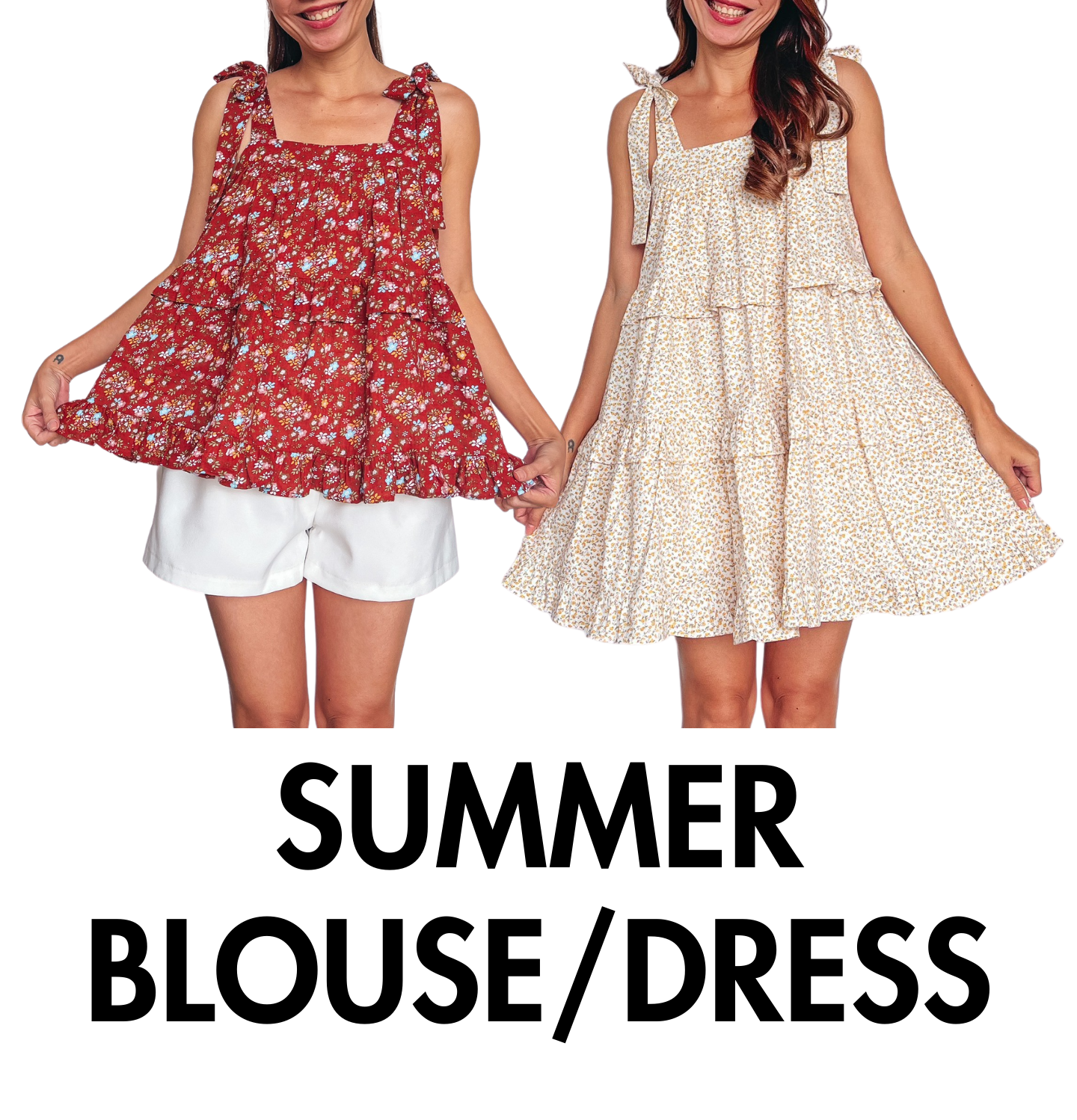 DIY Summer blouse/dress | Super easy and beginner friendly sewing project | Step by step tutorial