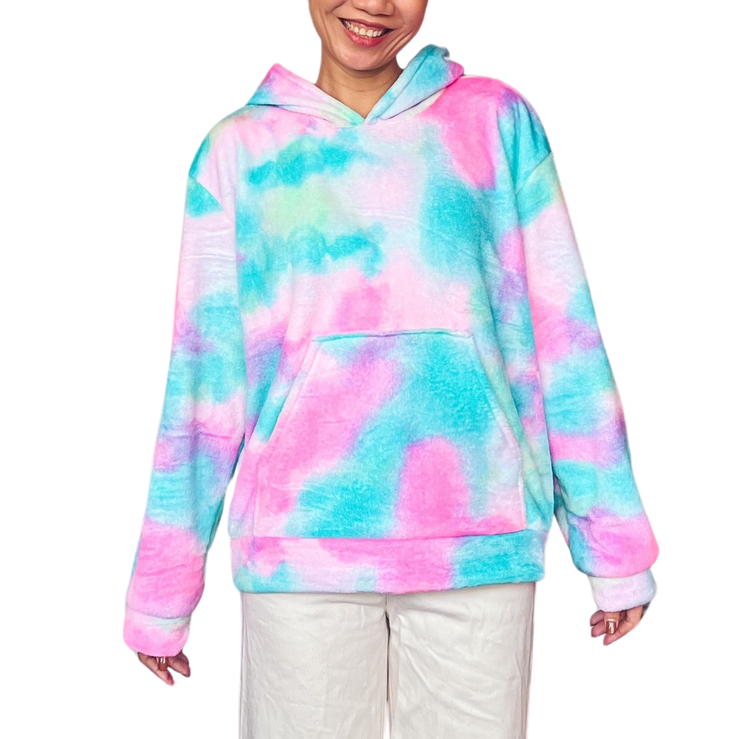 Making a Rainbow Hoodie from a fleece blanket | Step by step sewing tutorial with pattern