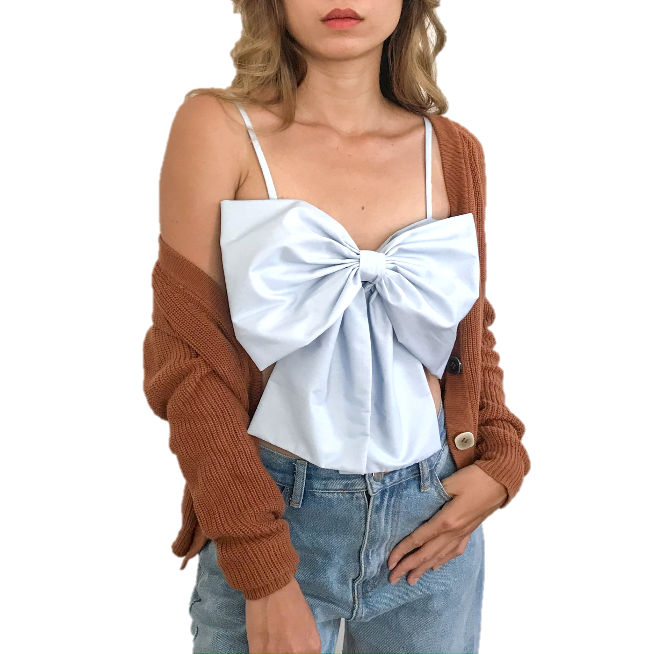 DIY Bow tie crop top from Men's shirt - CHANEL inspired