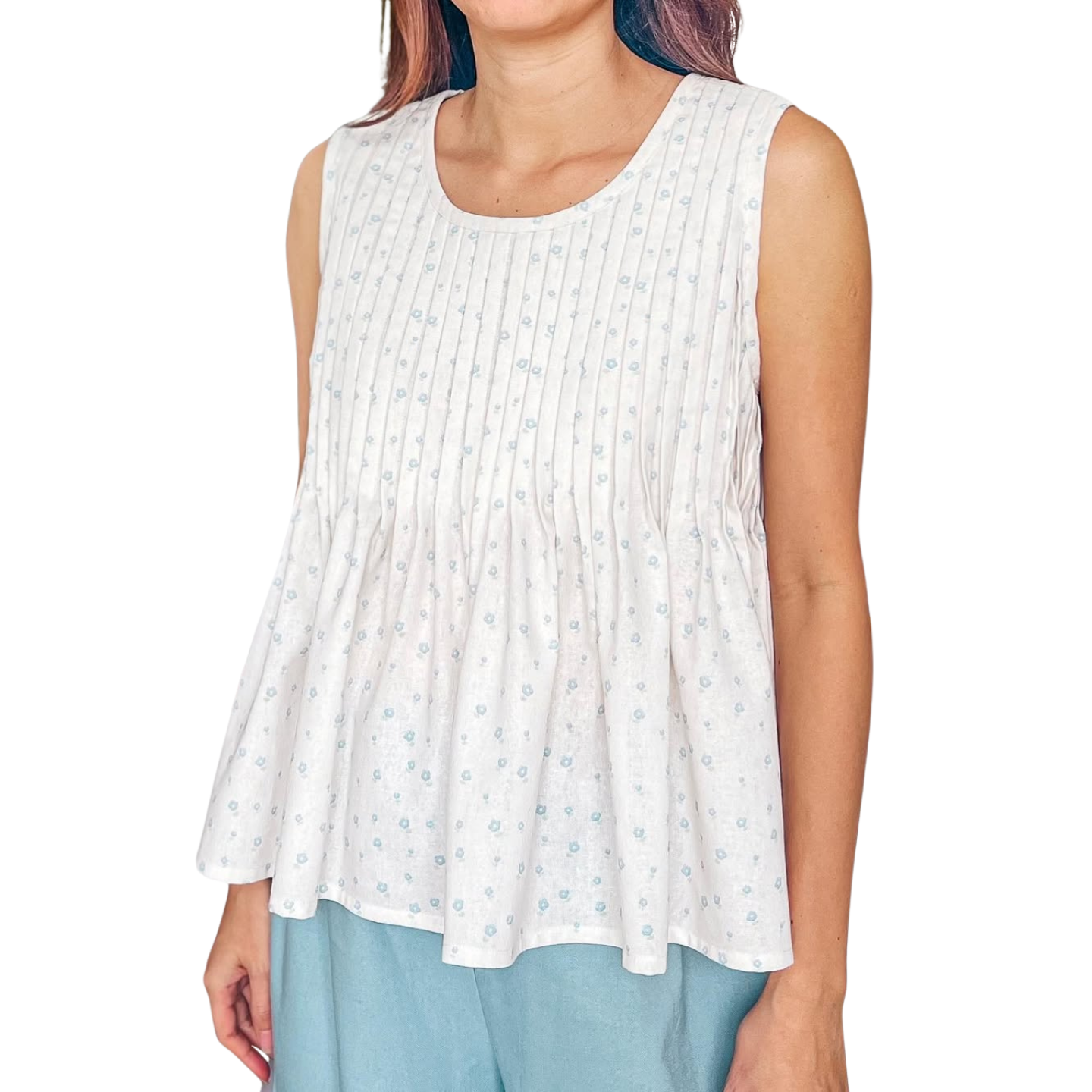 DIY Pleated peplum sleeveless top | Step by step sewing tutorial