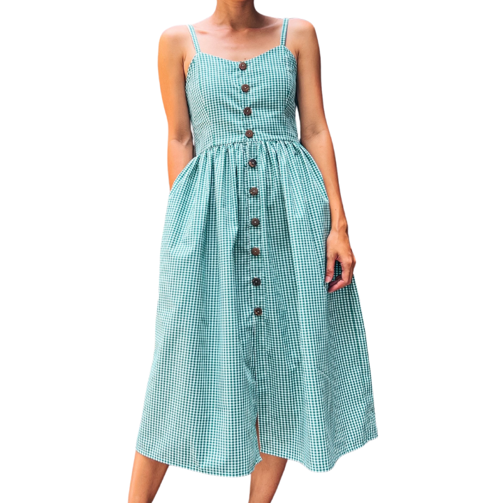 DIY Vintage dress | Sleeveless button down midi dress | Step by step sewing tutorial