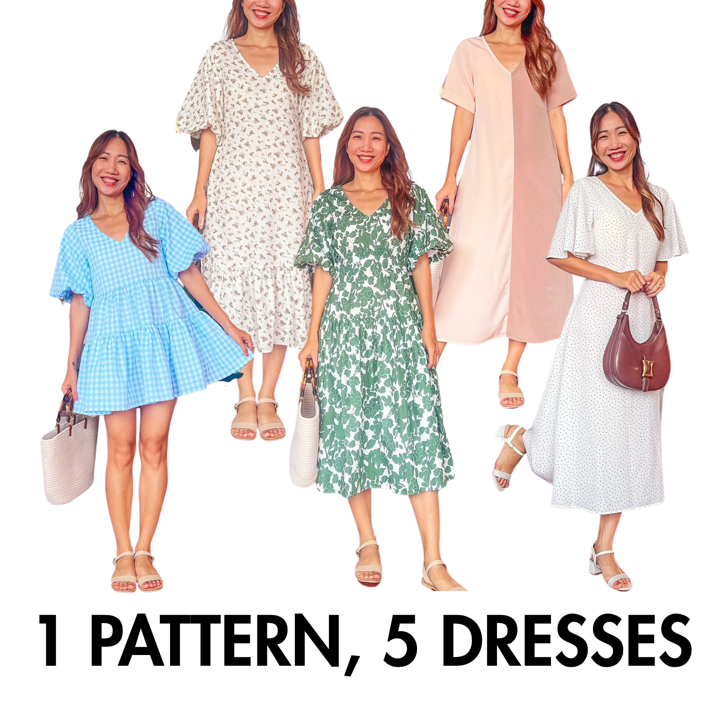 Making 5 different dresses from 1 pattern | Celine dress - Pattern hacks