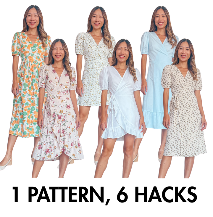 Making 6 different Puff sleeve dresses from 1 pattern | Clara dress - Pattern hack | Sewing tutorial