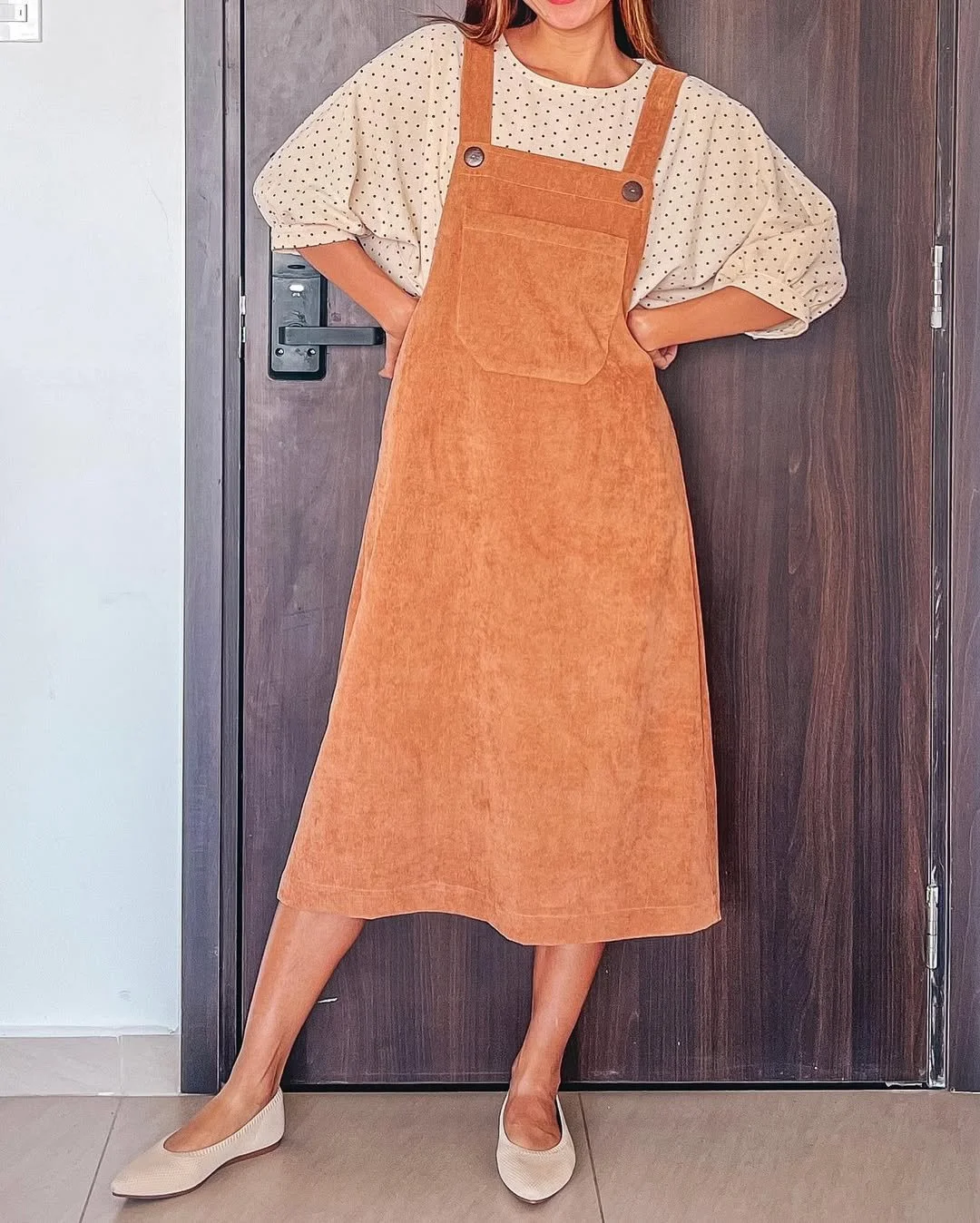 Making an outfit in a day (Puff sleeve batwing top &amp; Overall dress) | Beginner sewing projects